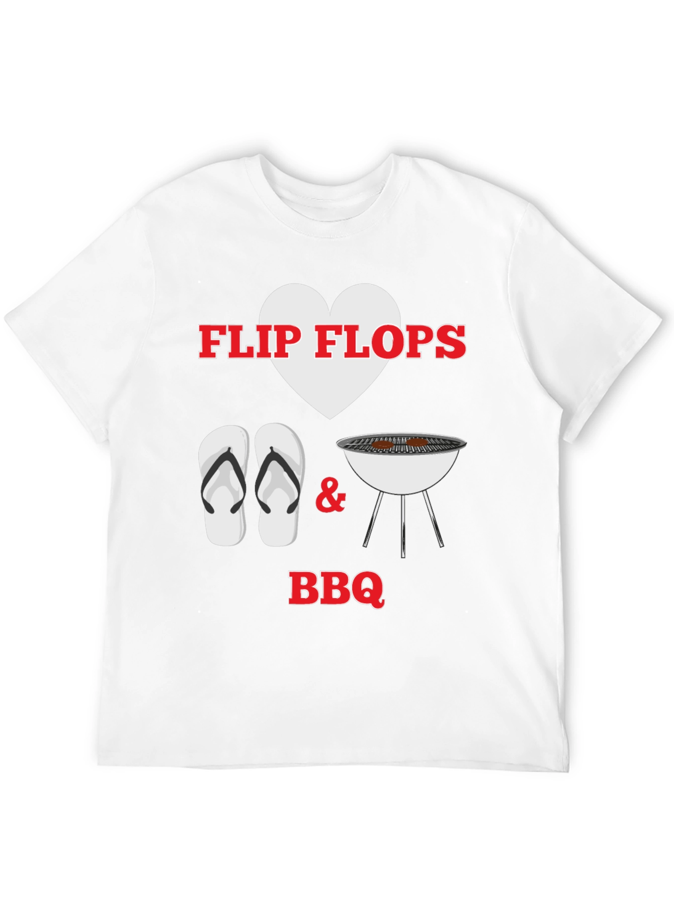 Black Flip Flops Heart BBQ T-Shirt view 12