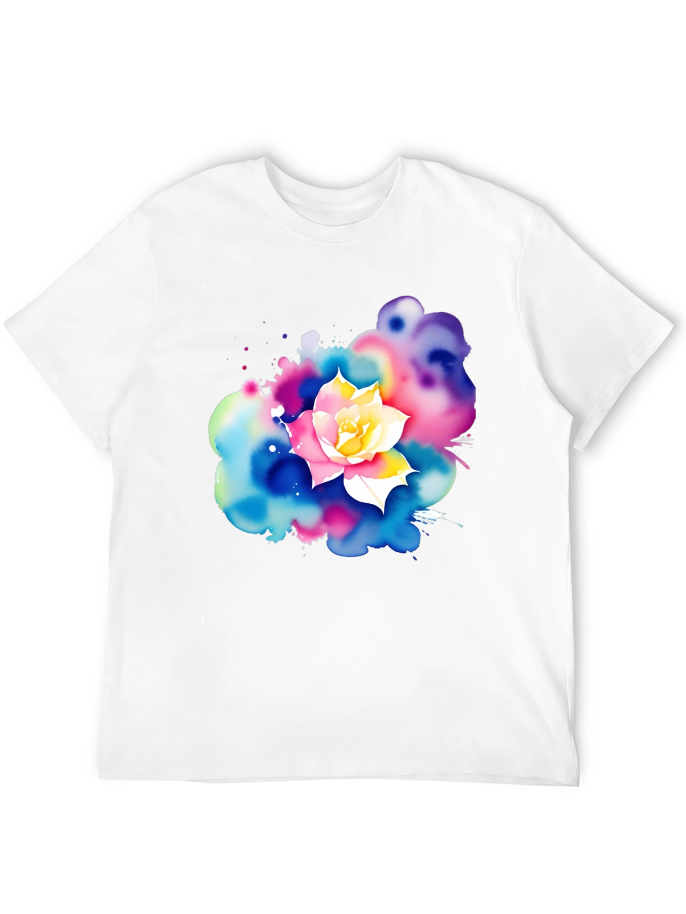 Black Watercolor Flower Graphic T-Shirt view 12