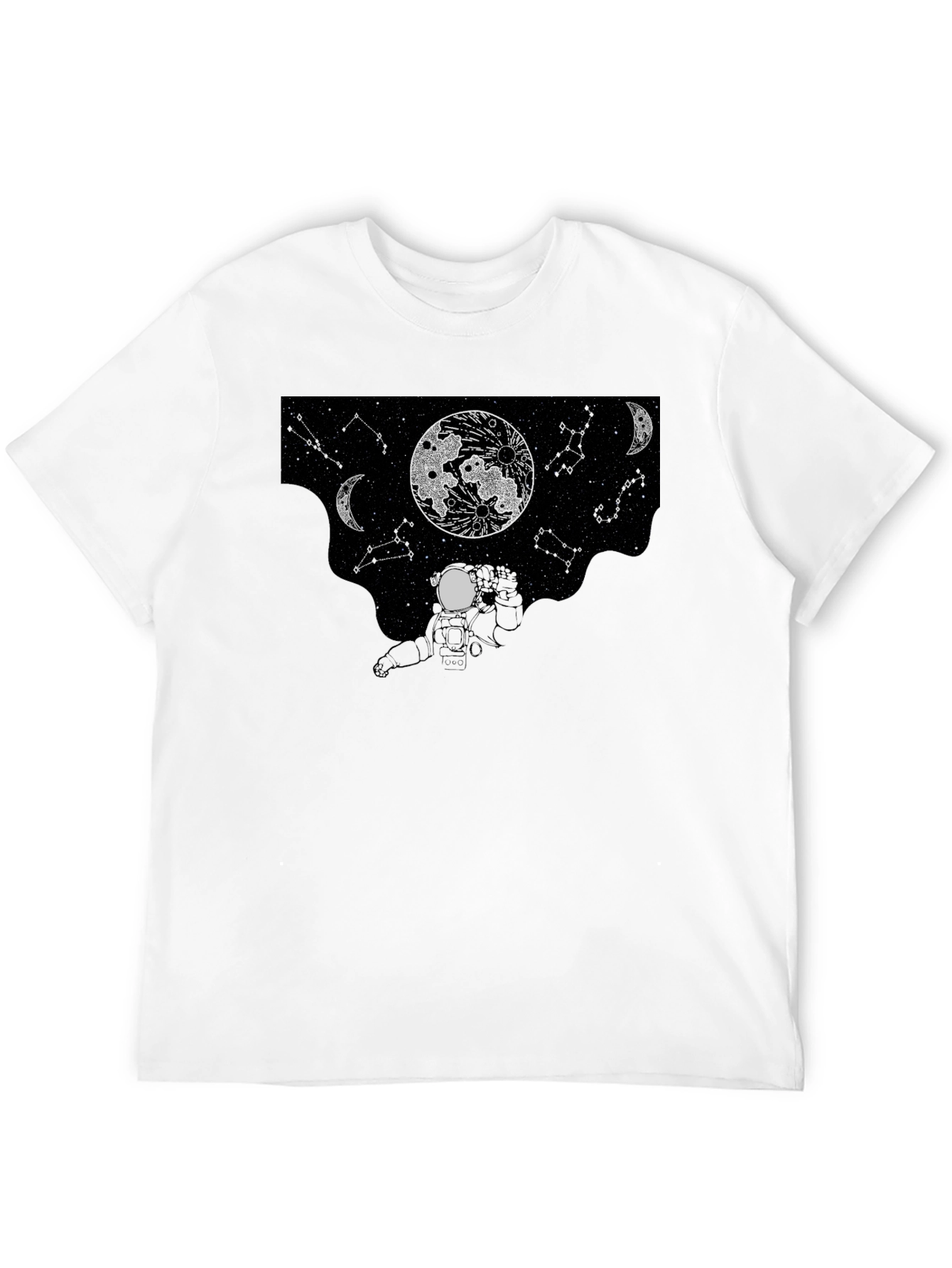 Black Astronaut Moonscape Black T-Shirt view 12