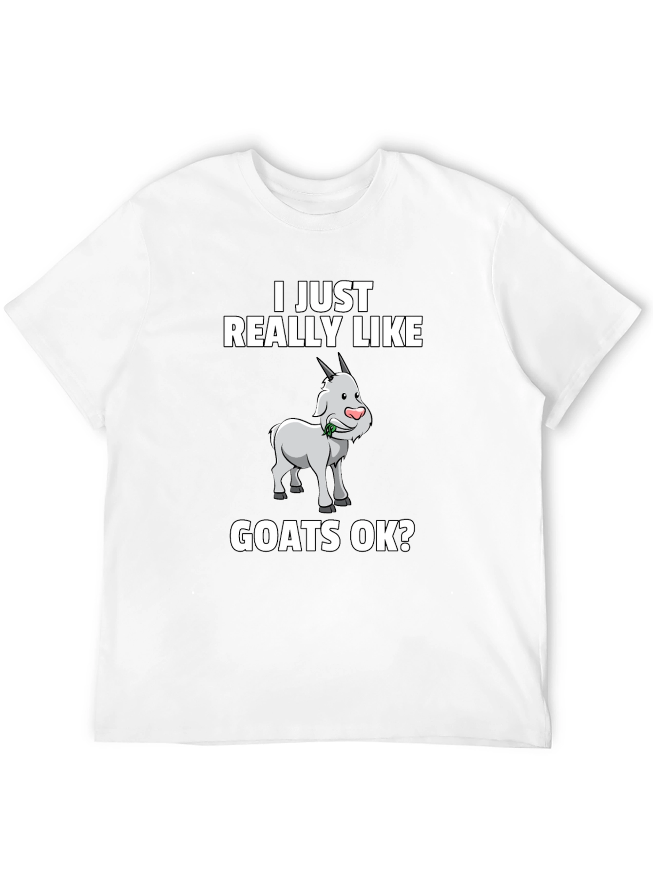 Black I Just Really Like Goats OK? Graphic Tee view 12