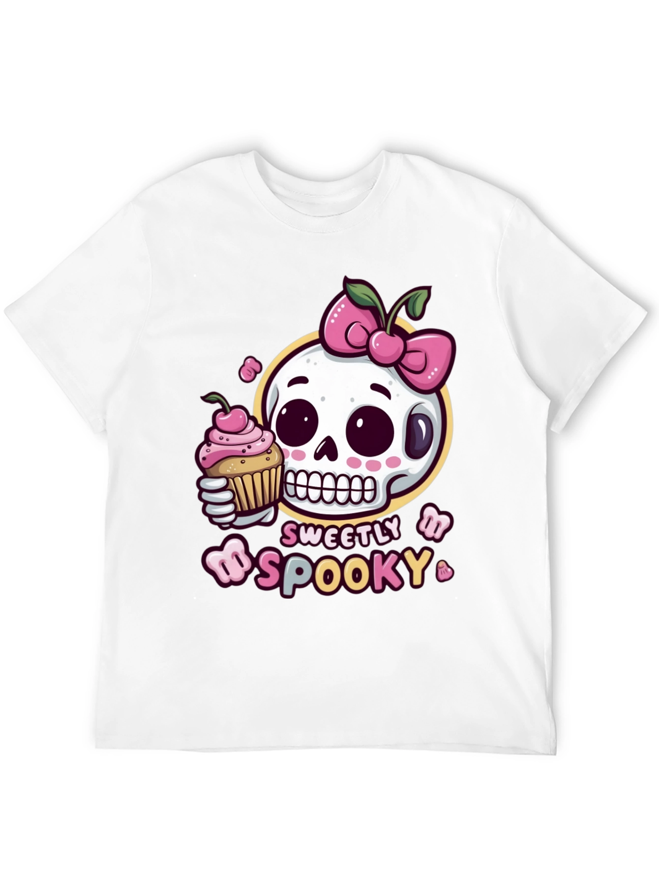 Black Sweetly Spooky Skull T-Shirt view 12