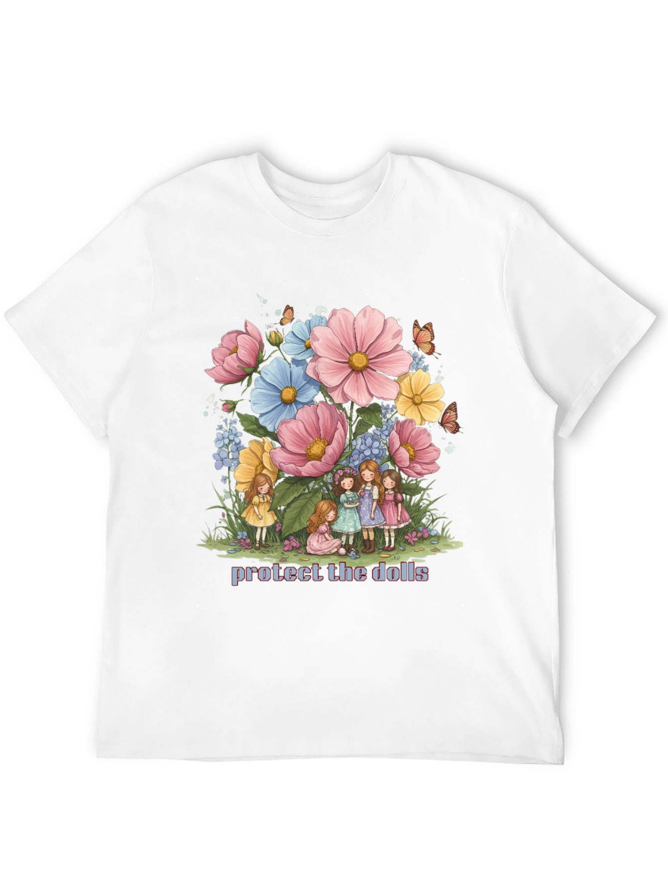 Black Protect the Dolls Graphic Tee - Black Cotton Blend view 12