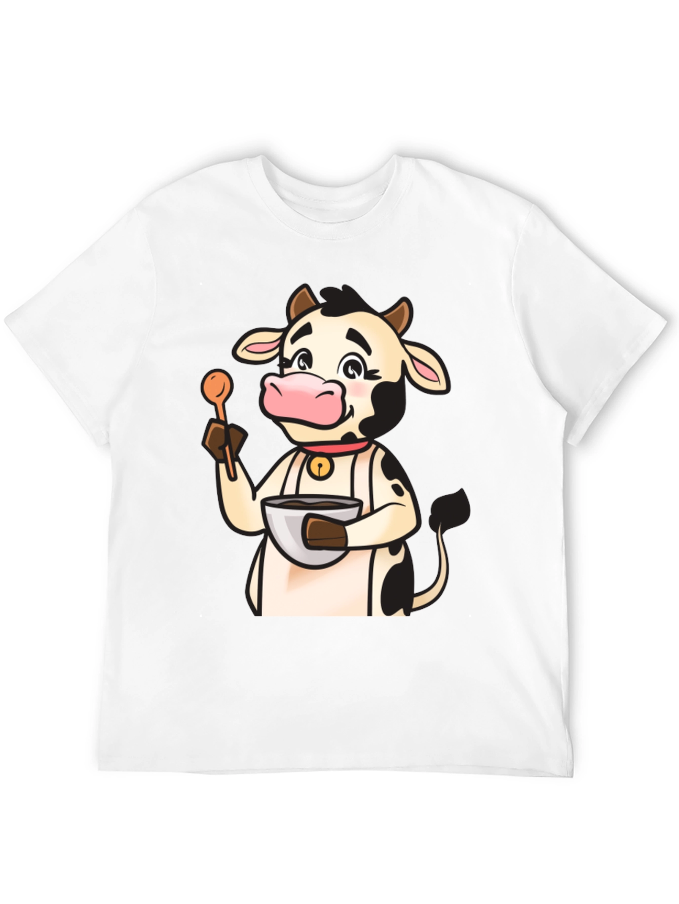Black Cow Chef T-Shirt - Cute Cartoon Cooking Tee view 12
