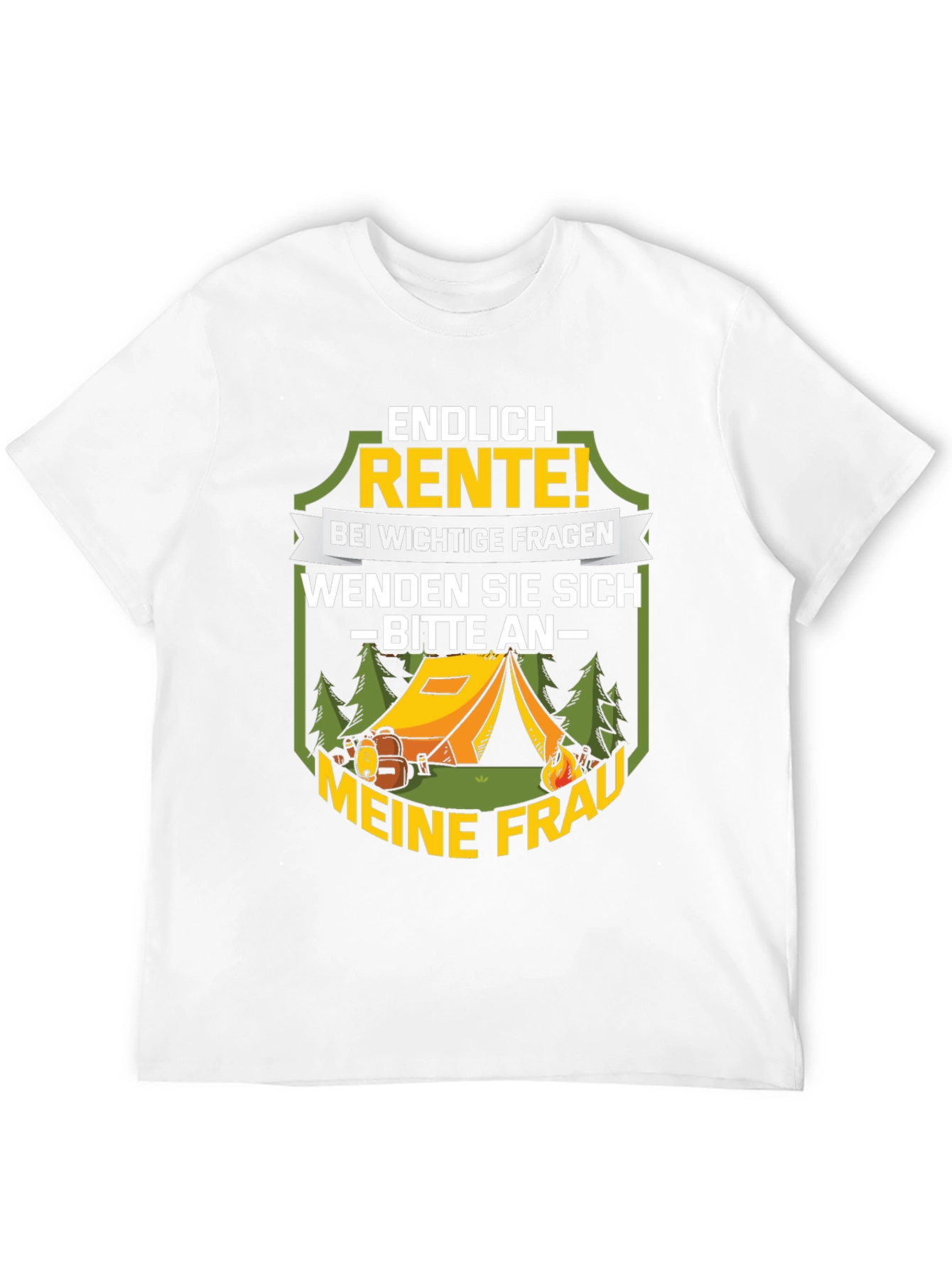 Black Funny Retirement Camping T-Shirt - "Ask My Wife!" view 12