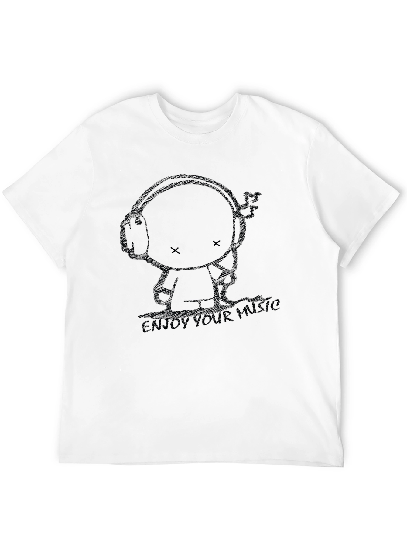 Black Enjoy Your Music Black Graphic Tee view 12