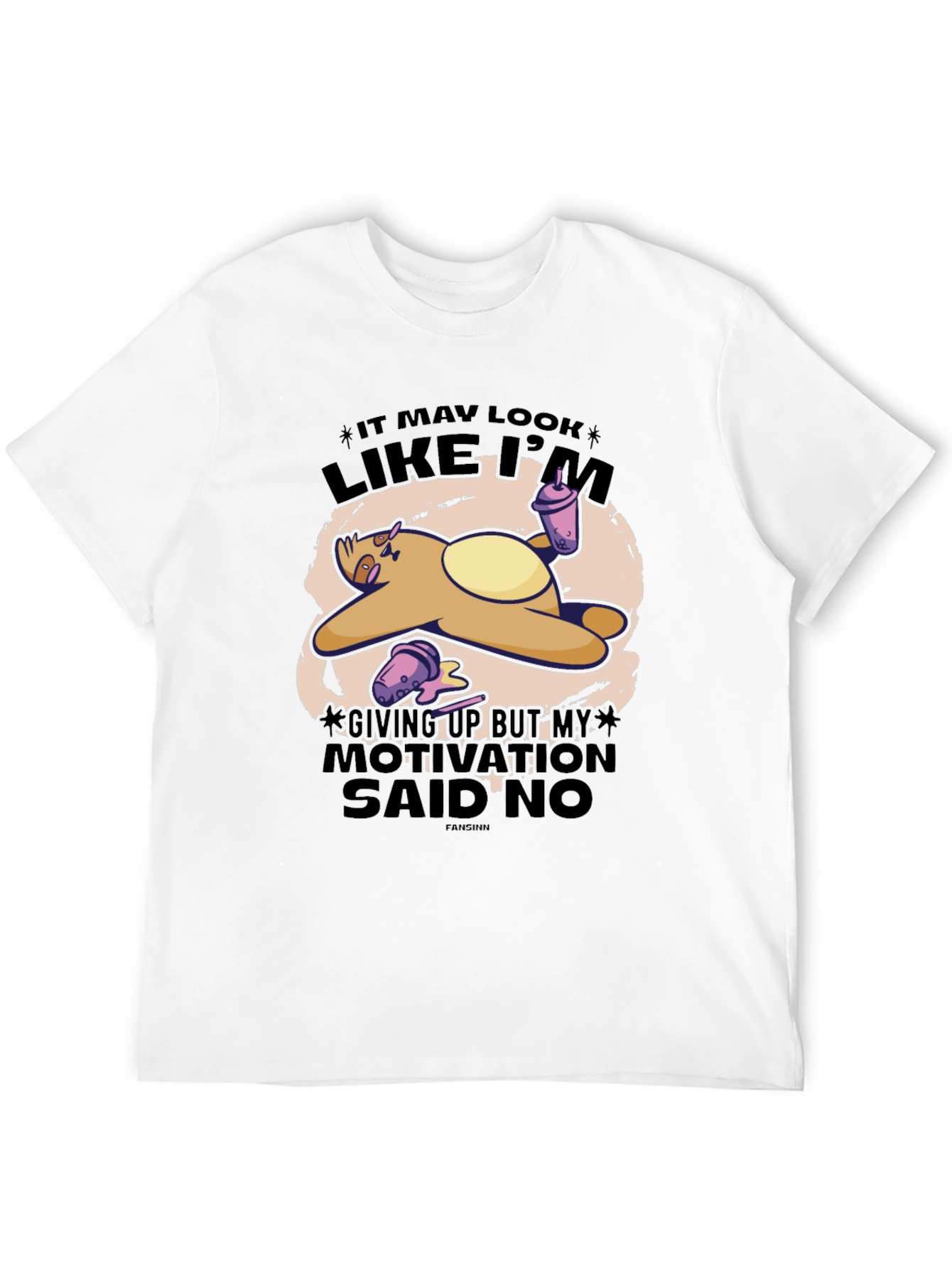 Black Funny Sloth Motivation T-Shirt view 12