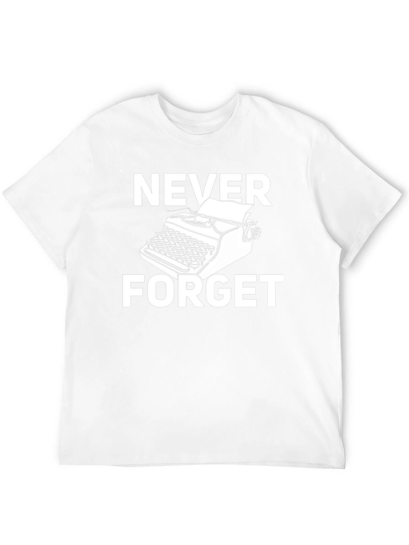 Black Never Forget Typewriter Graphic Tee - Retro Novelty Shirt view 12