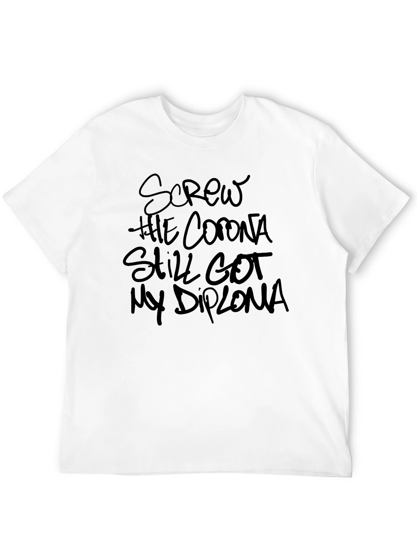 Black Screw the Corona Diploma T-Shirt view 12