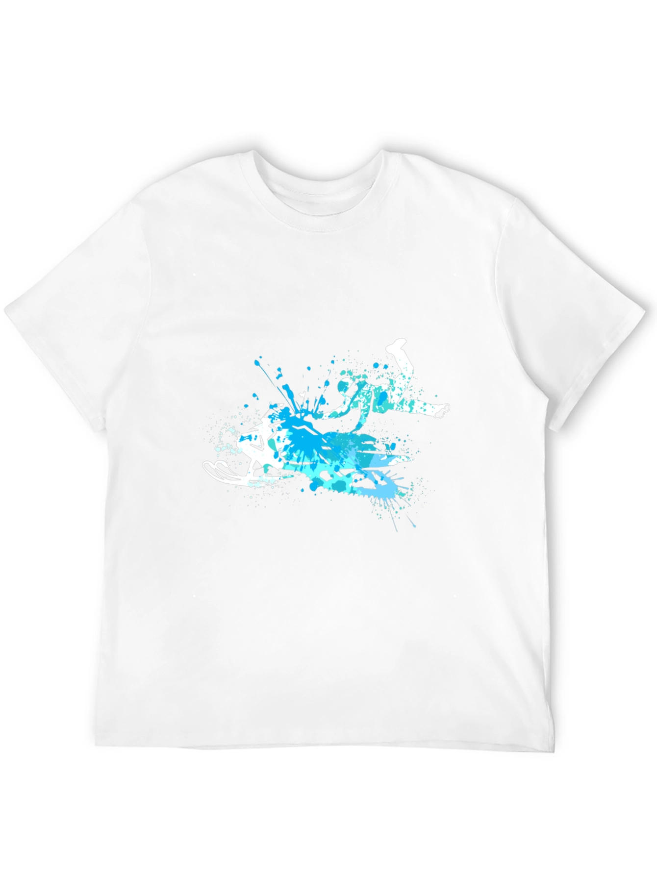 Black Snowmobile Splash Art Graphic Tee - Cool Sport T-Shirt view 12
