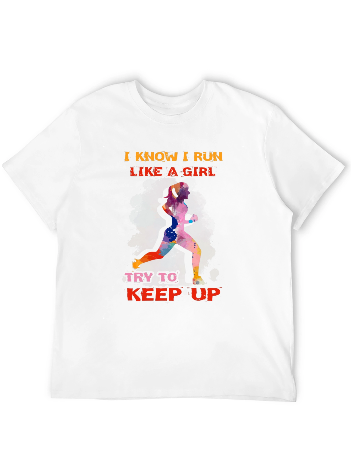 Black I Run Like a Girl T-Shirt view 12