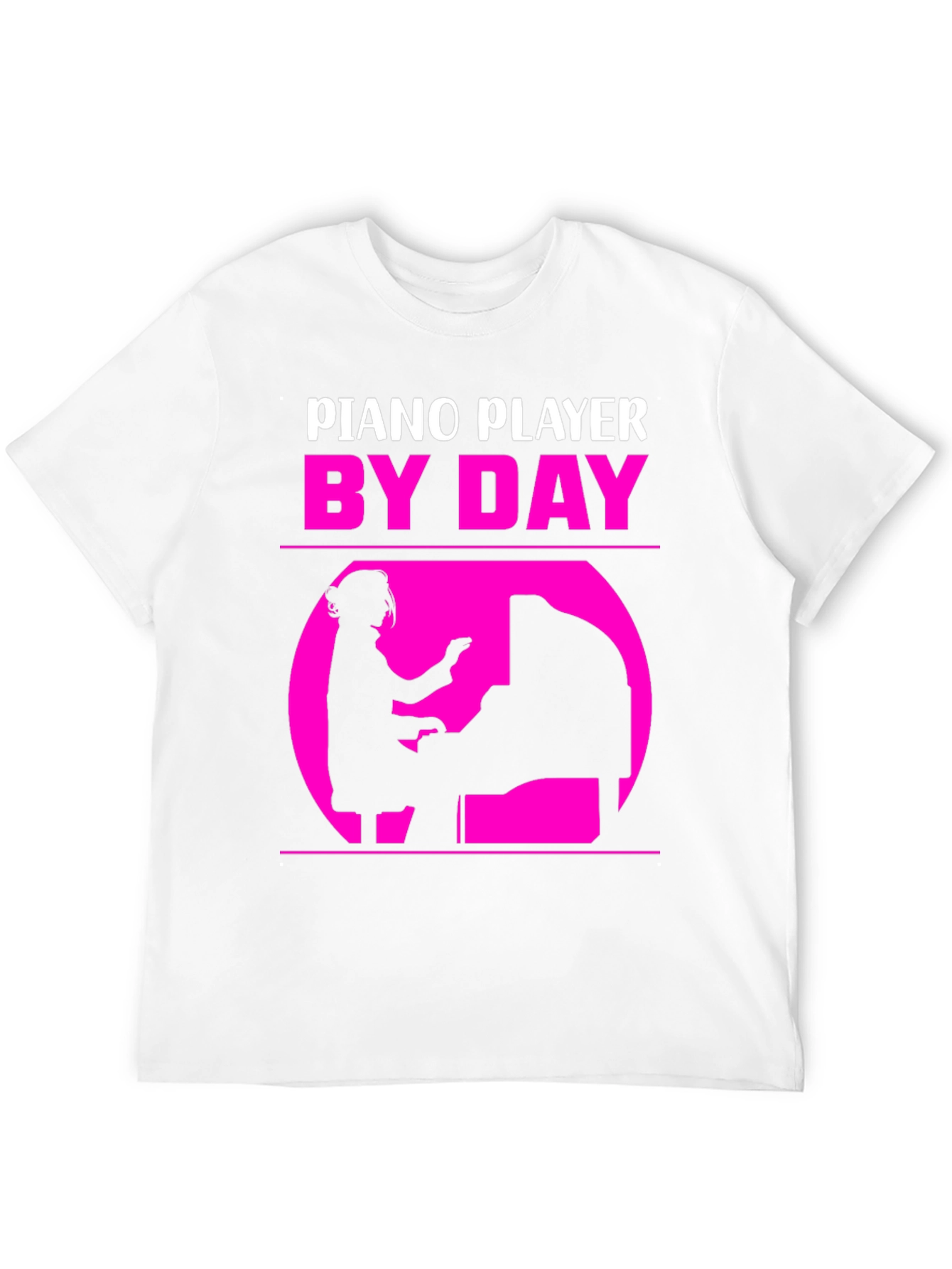 Black Piano Player By Day T-Shirt - Musician Gift view 12