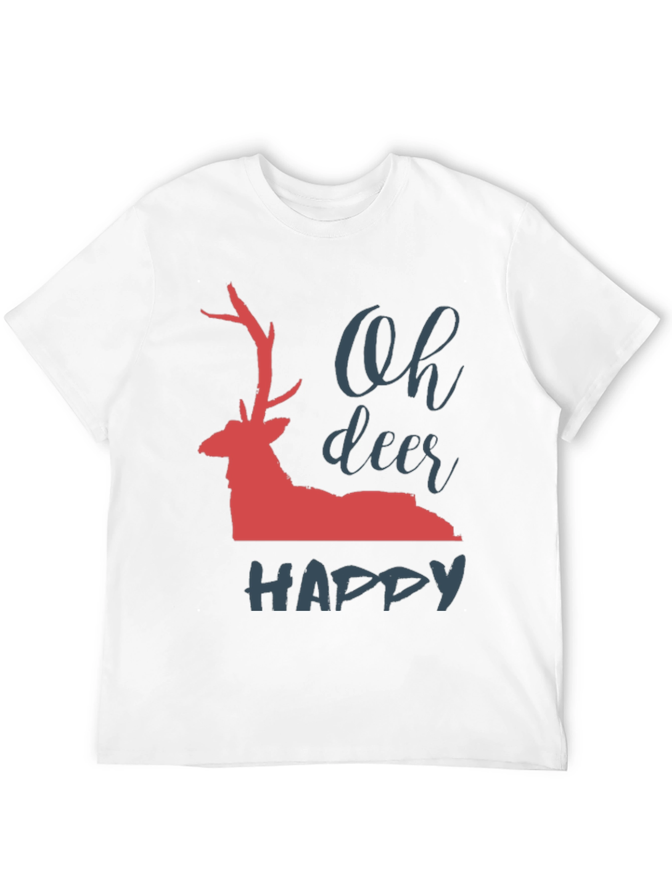 Black Oh Deer Happy T-Shirt view 12