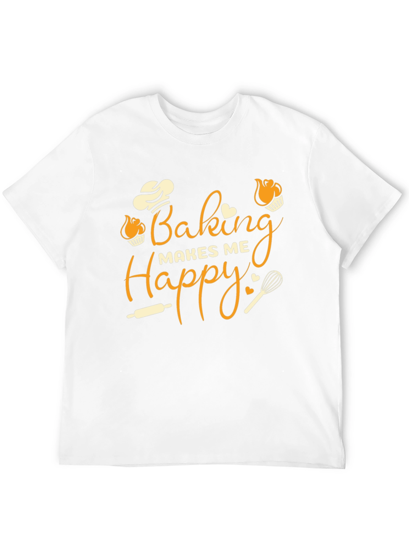 Black Baking Makes Me Happy Graphic T-Shirt view 12