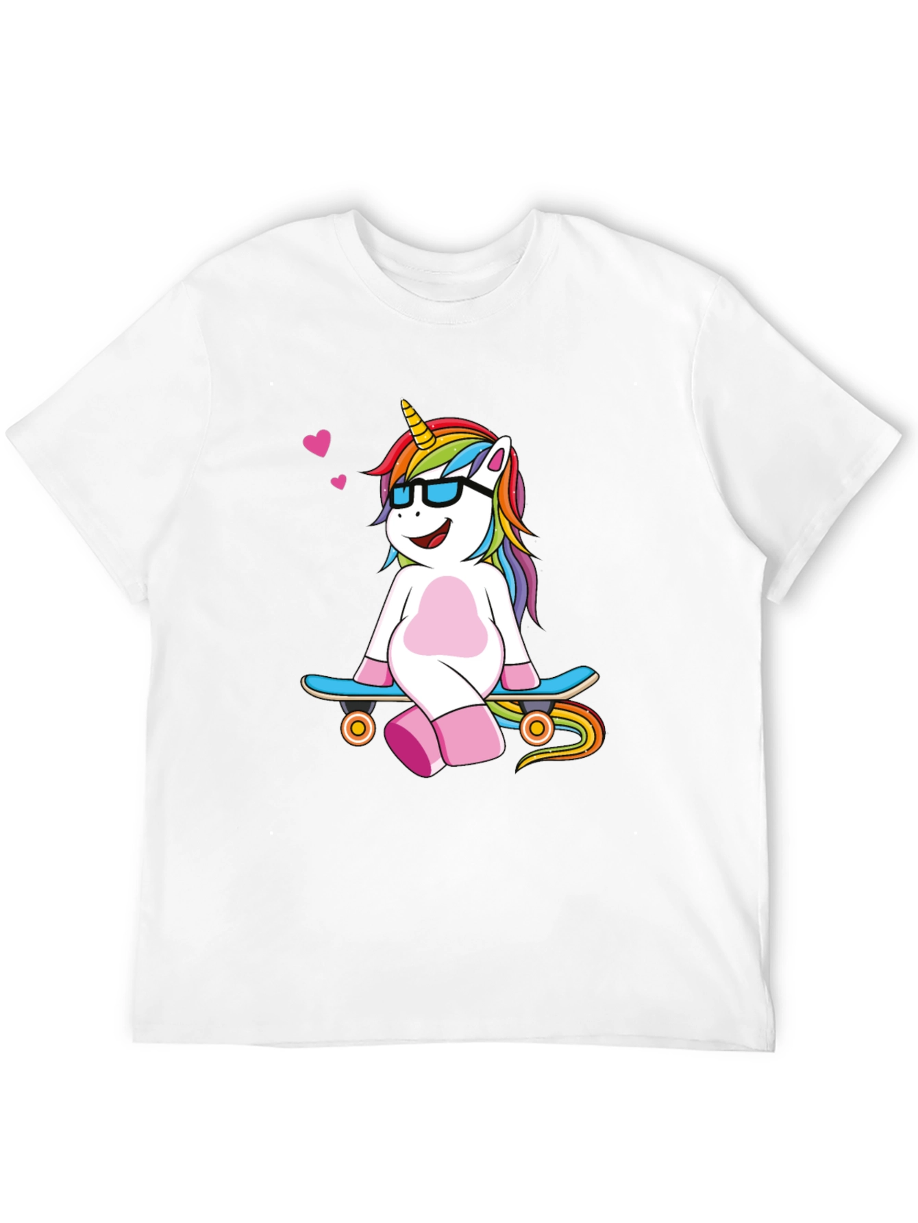 Black Unicorn Skateboard Black T-Shirt view 12