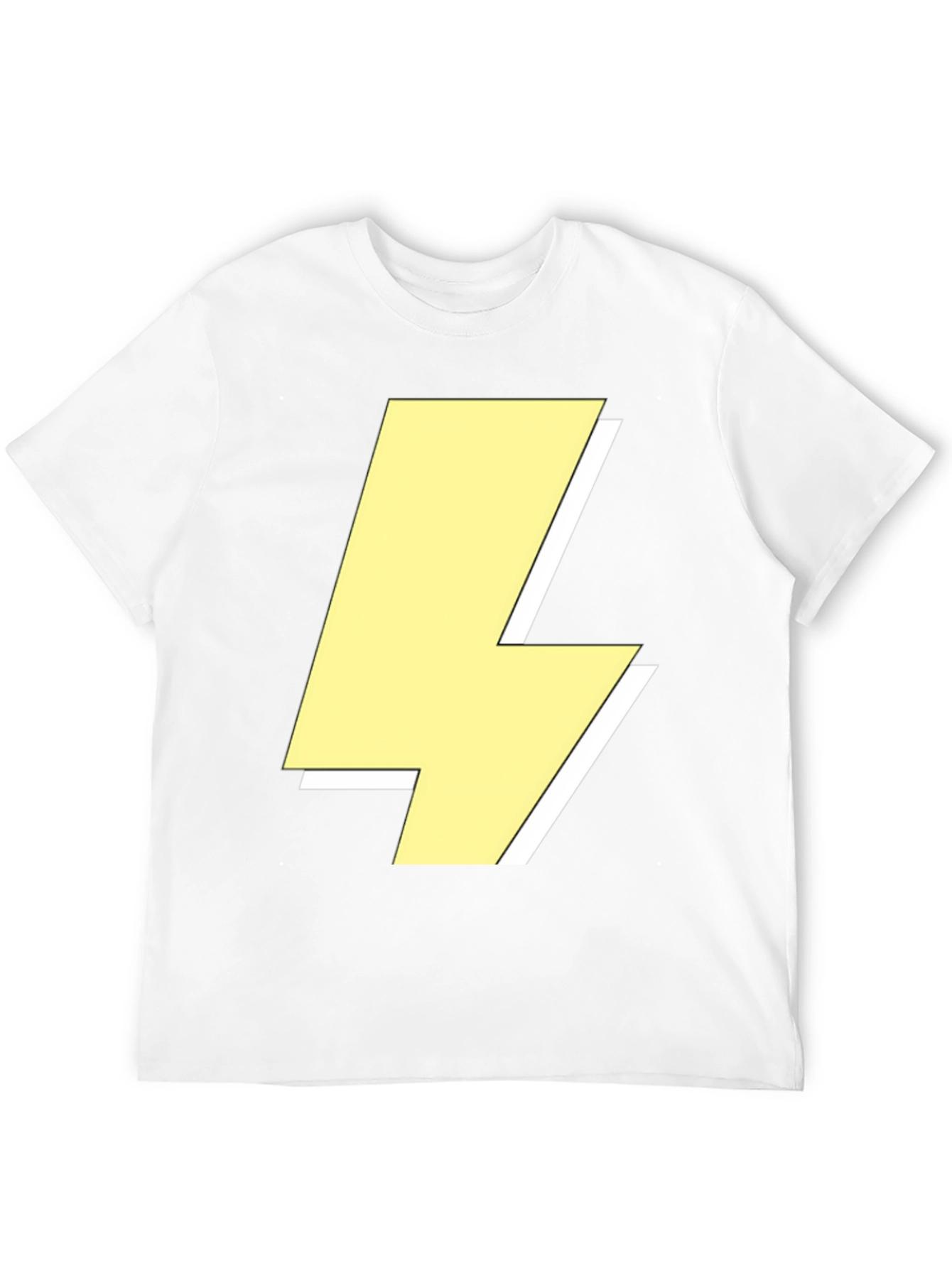 Black Lightning Bolt Graphic Tee - Black Crew Neck Shirt view 12