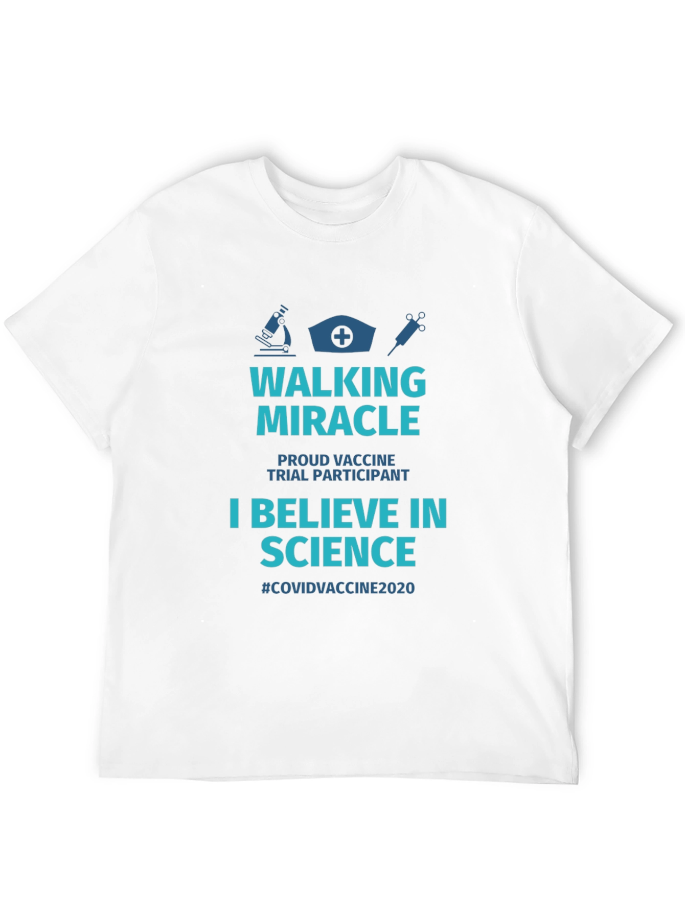 Black Walking Miracle Vaccine Trial T-Shirt view 12