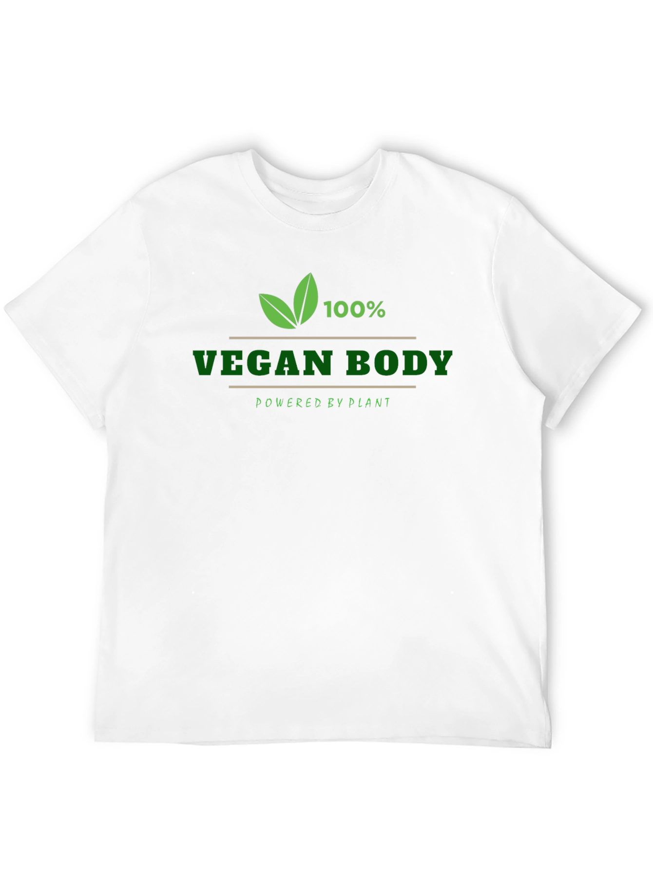 Black Vegan Body T-Shirt - Powered by Plants - Black view 12