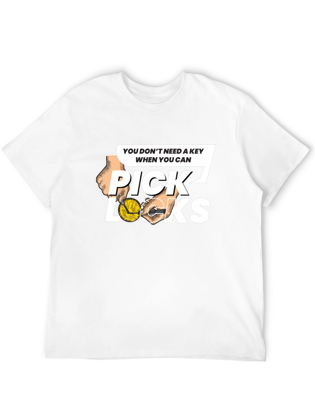 Black Pick Locks Graphic Tee - Locksmith Humor T-Shirt view 12