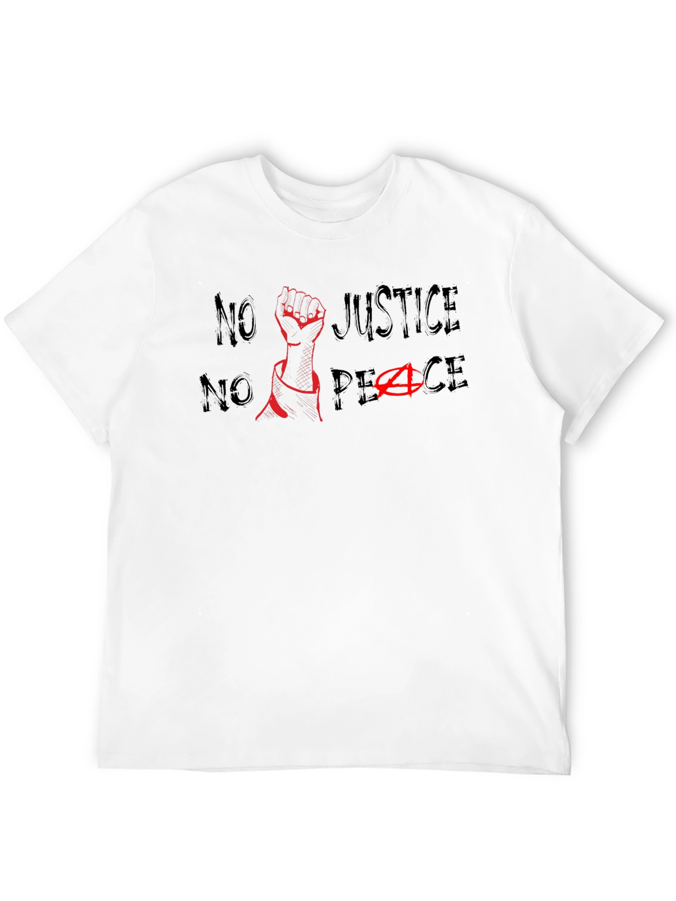 Black No Justice No Peace Graphic Tee view 12