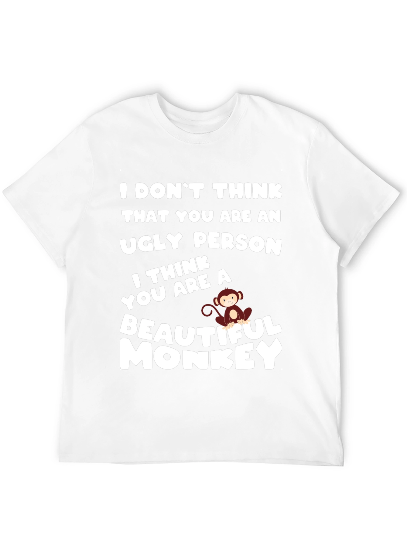 Black Funny Monkey T-Shirt - Beautiful Monkey Design view 12