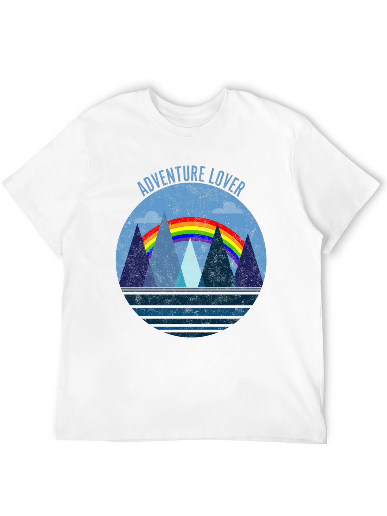 Black Adventure Lover Graphic Tee | Mountain Rainbow Design view 12