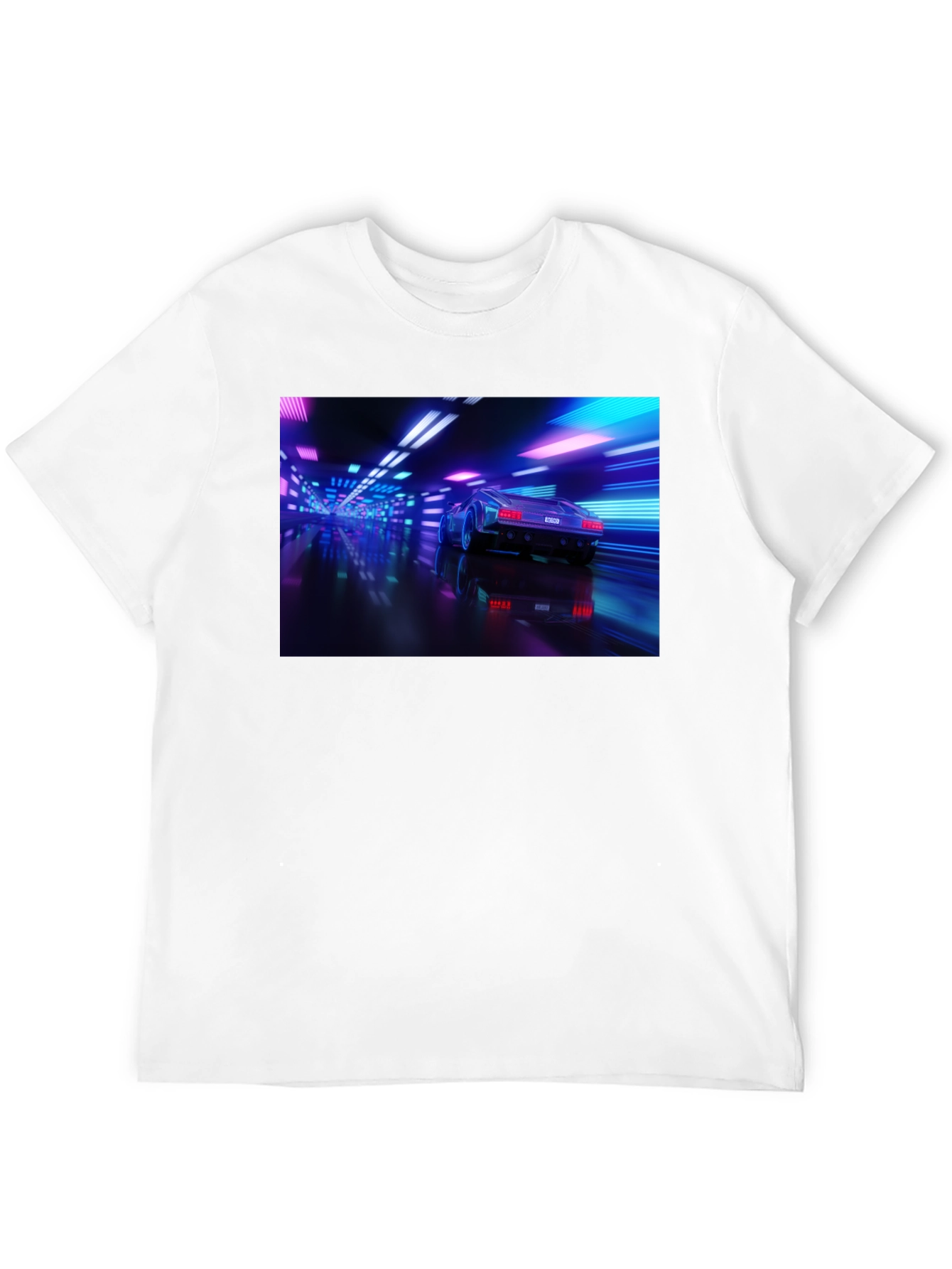 Black Neon Car T-Shirt - Futuristic Style view 12