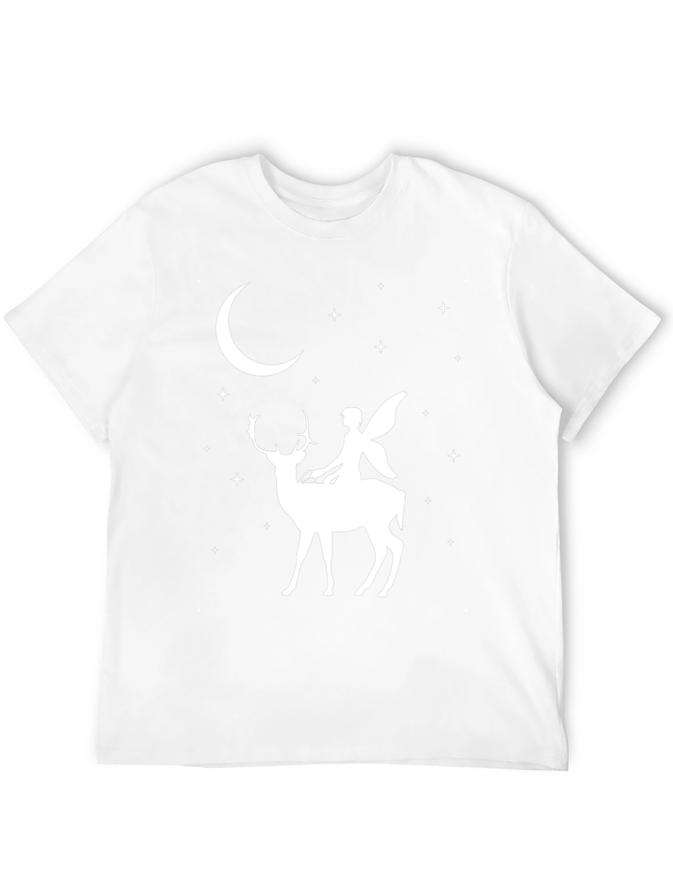Black Fairy Riding Deer Black T-Shirt view 12