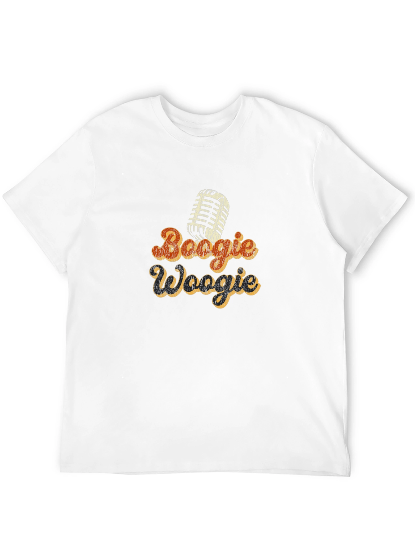 Black Retro Boogie Woogie Microphone Graphic T-Shirt view 12
