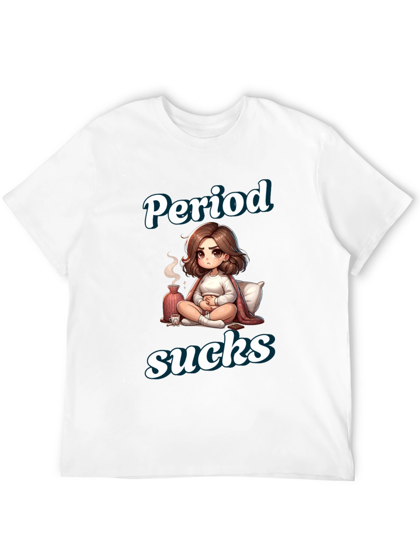 Black Period Sucks Cartoon T-Shirt - Comfortable & Funny view 12