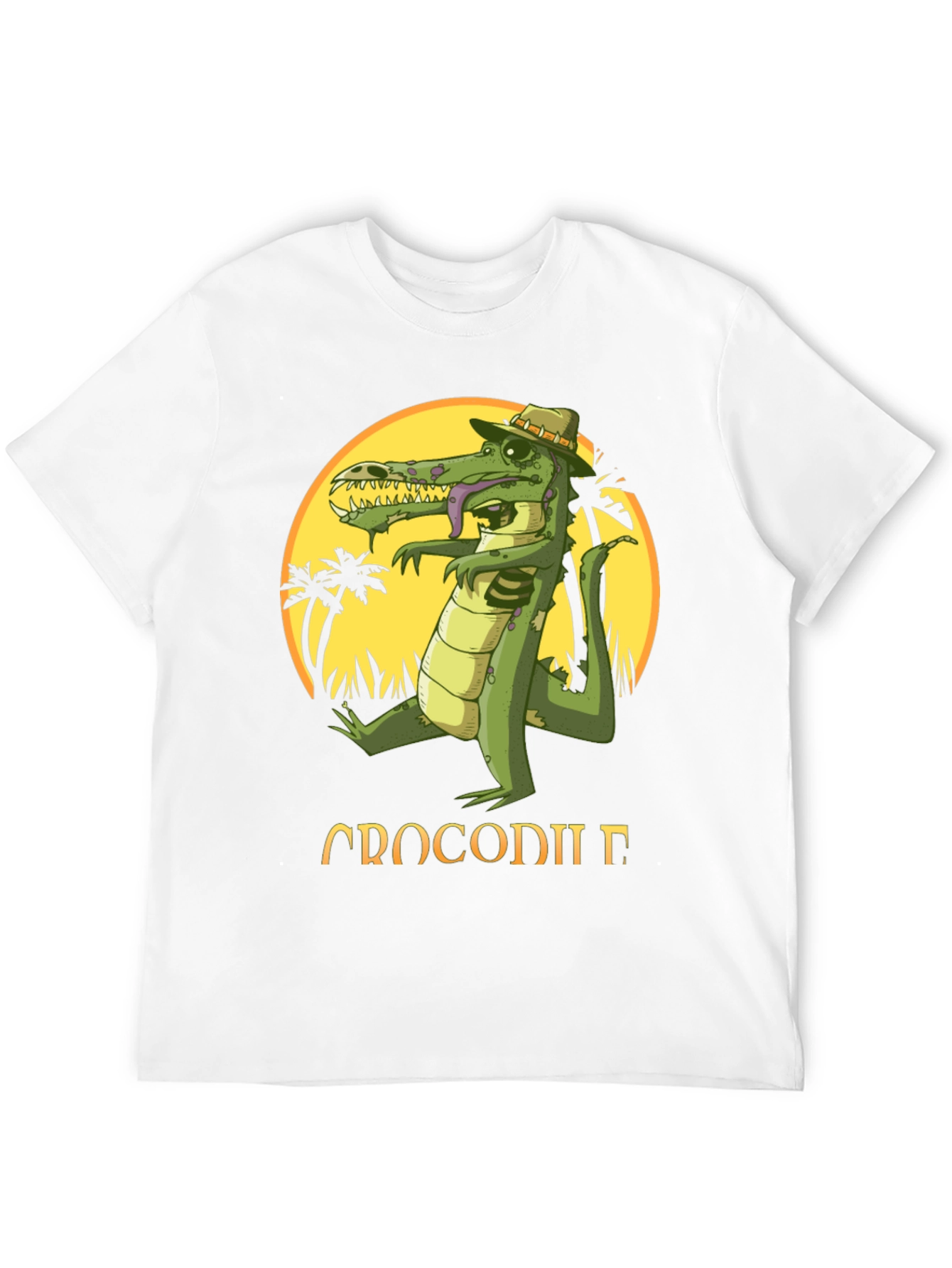 Black Cool Crocodile Cartoon Graphic T-Shirt view 12
