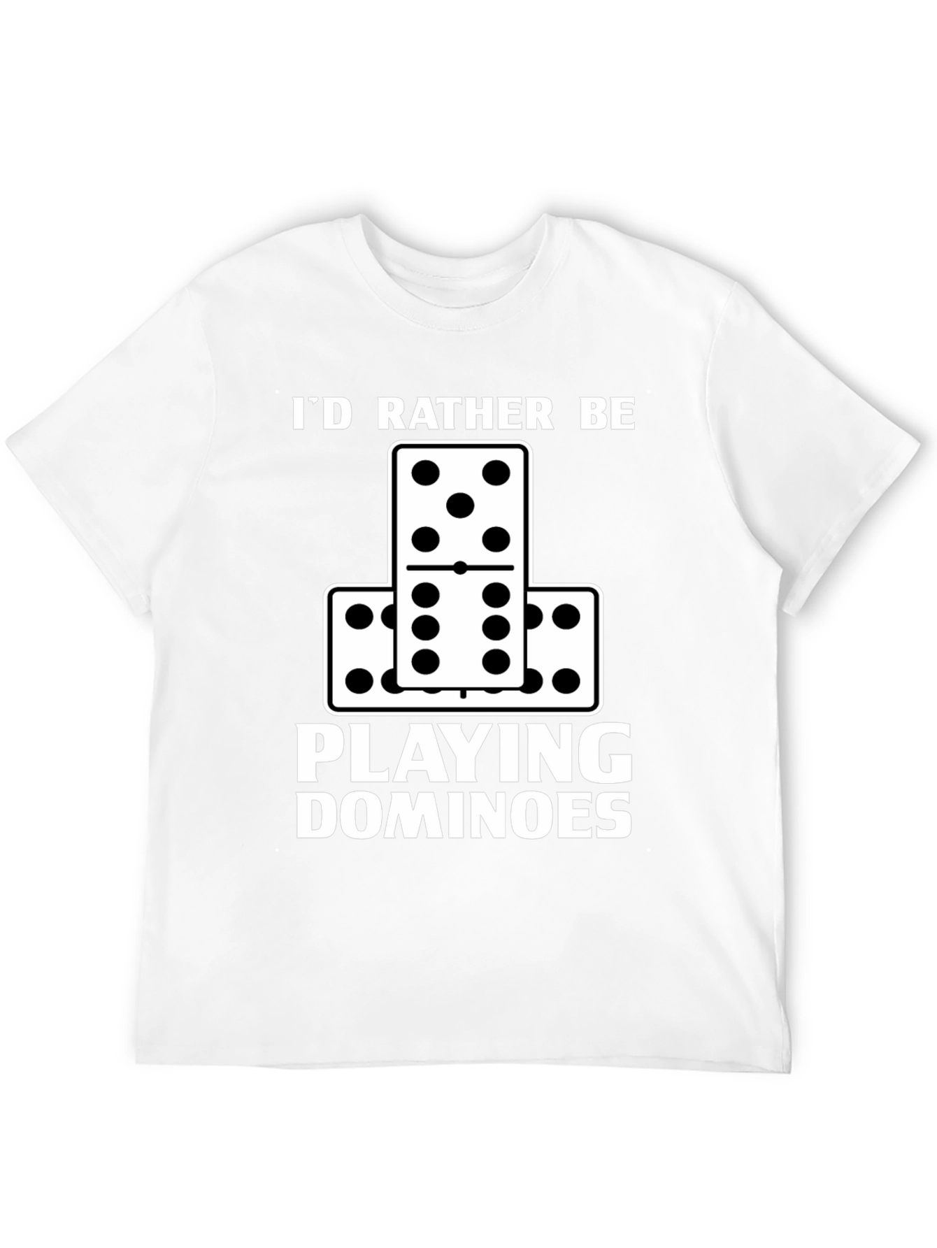 Black I'd Rather Be Playing Dominoes T-Shirt view 12