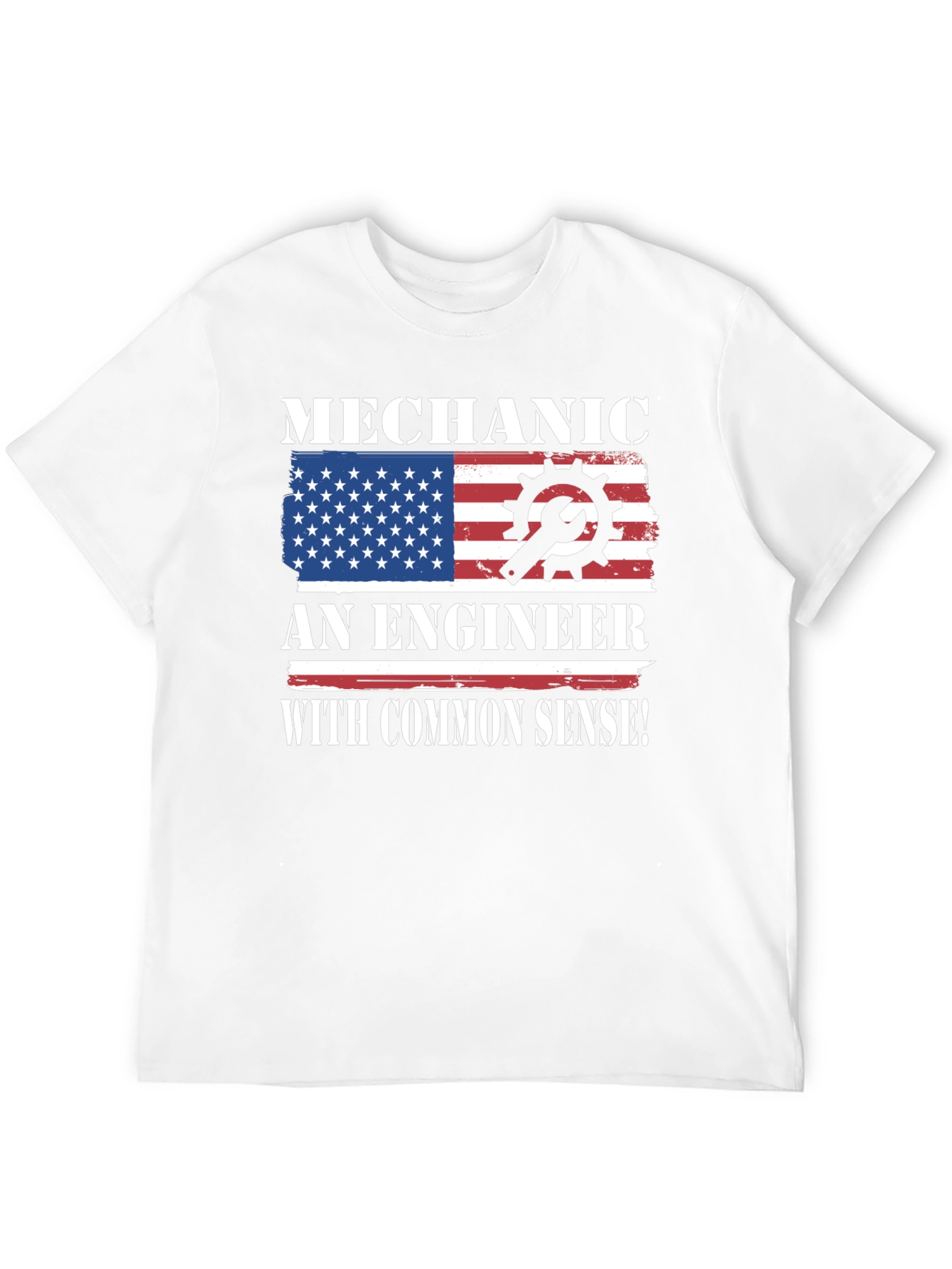 Black Mechanic Engineer Common Sense USA Flag Patriotic T-Shirt view 12