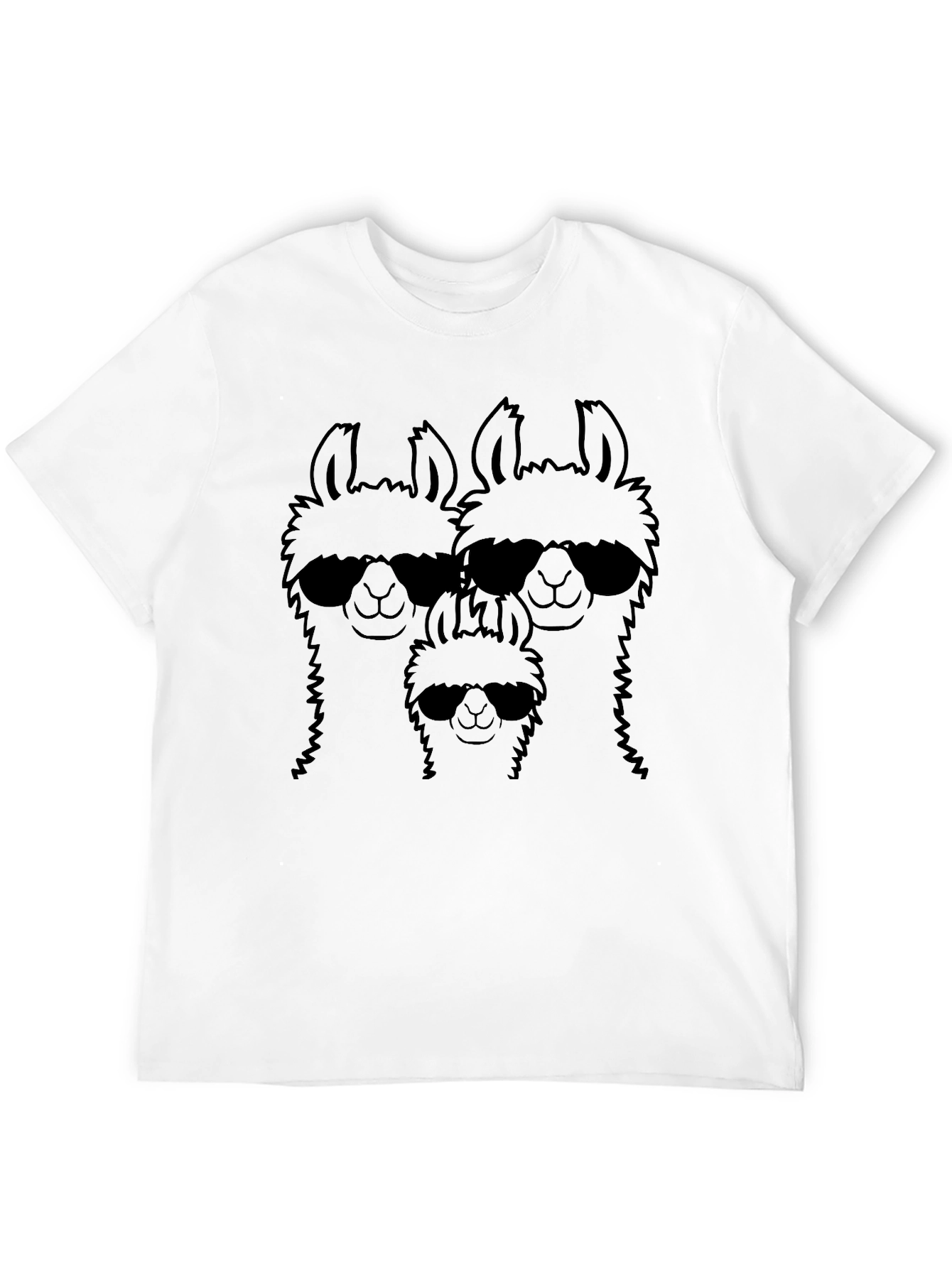 Black Llama Family Sunglasses Graphic Tee - Black T-Shirt view 12