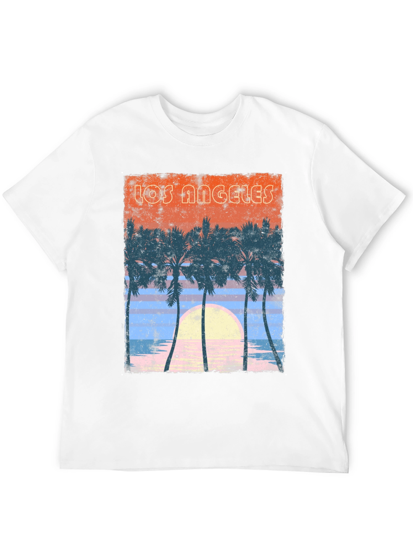 Black Los Angeles Sunset Palm Tree Graphic T-Shirt view 12