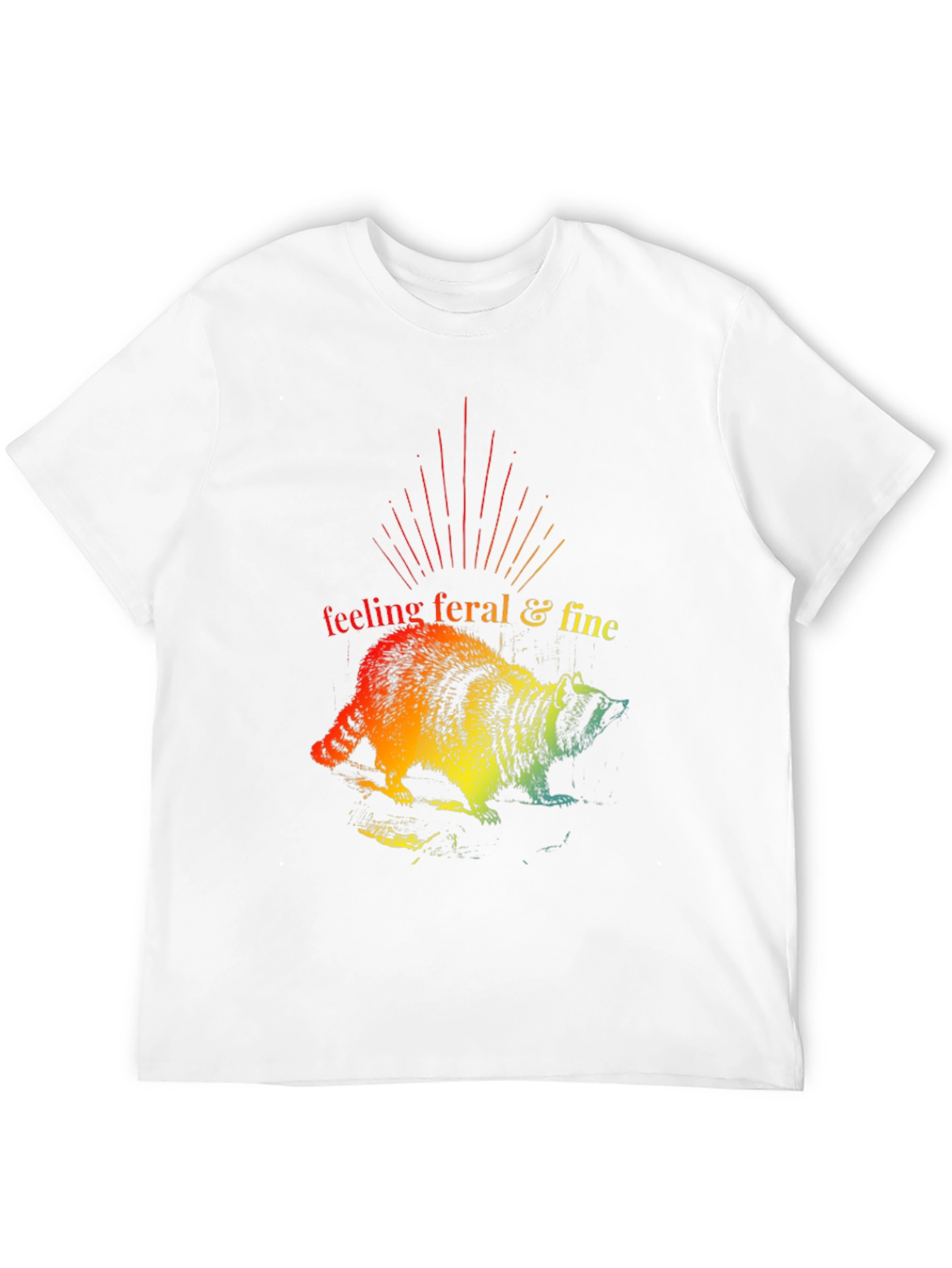 Black Feeling Feral & Fine Rainbow Raccoon T-Shirt view 12