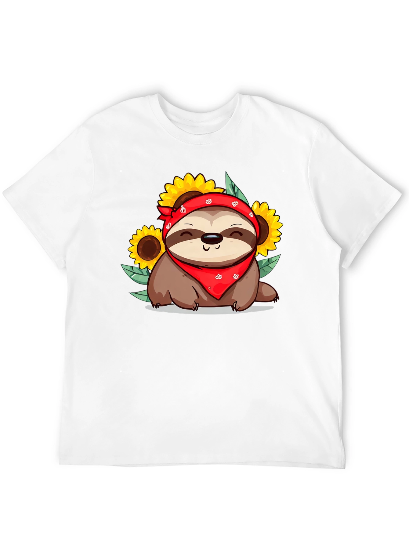 Black Sloth Sunflower Graphic Tee - Cute Animal Print view 12