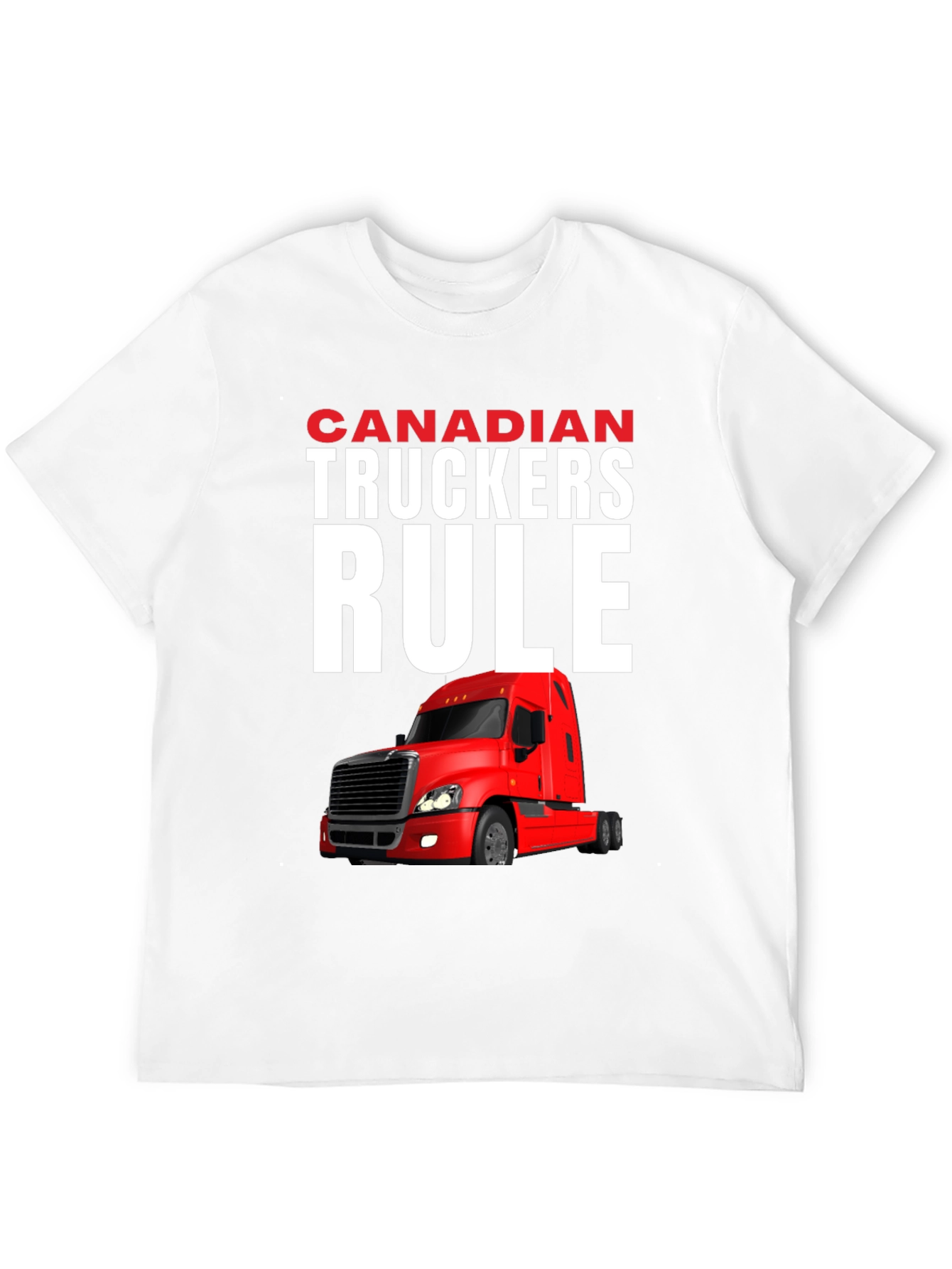 Black Canadian Truckers Rule Graphic T-Shirt view 12
