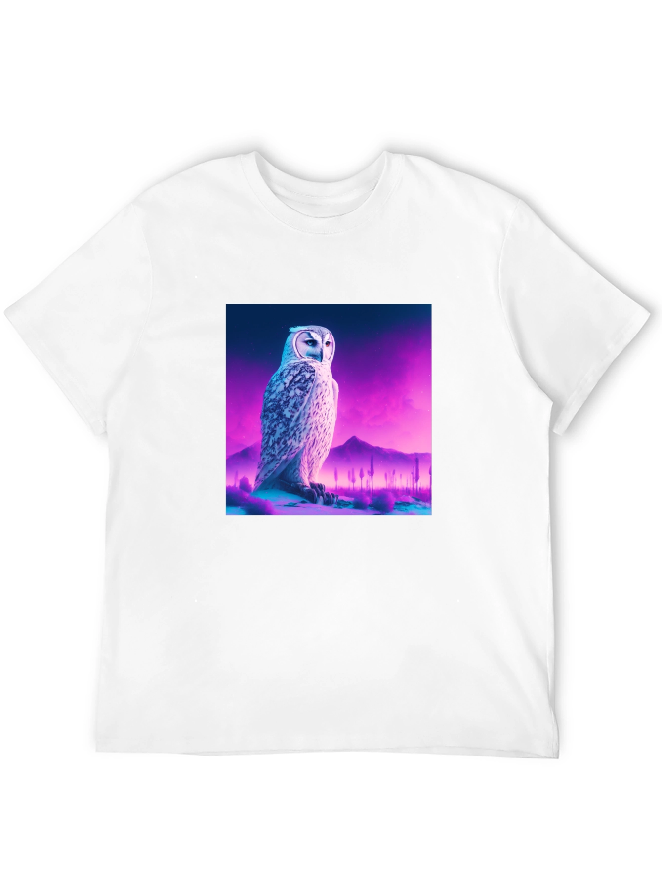 Black Owl Graphic Print Crew Neck Black T-Shirt view 12