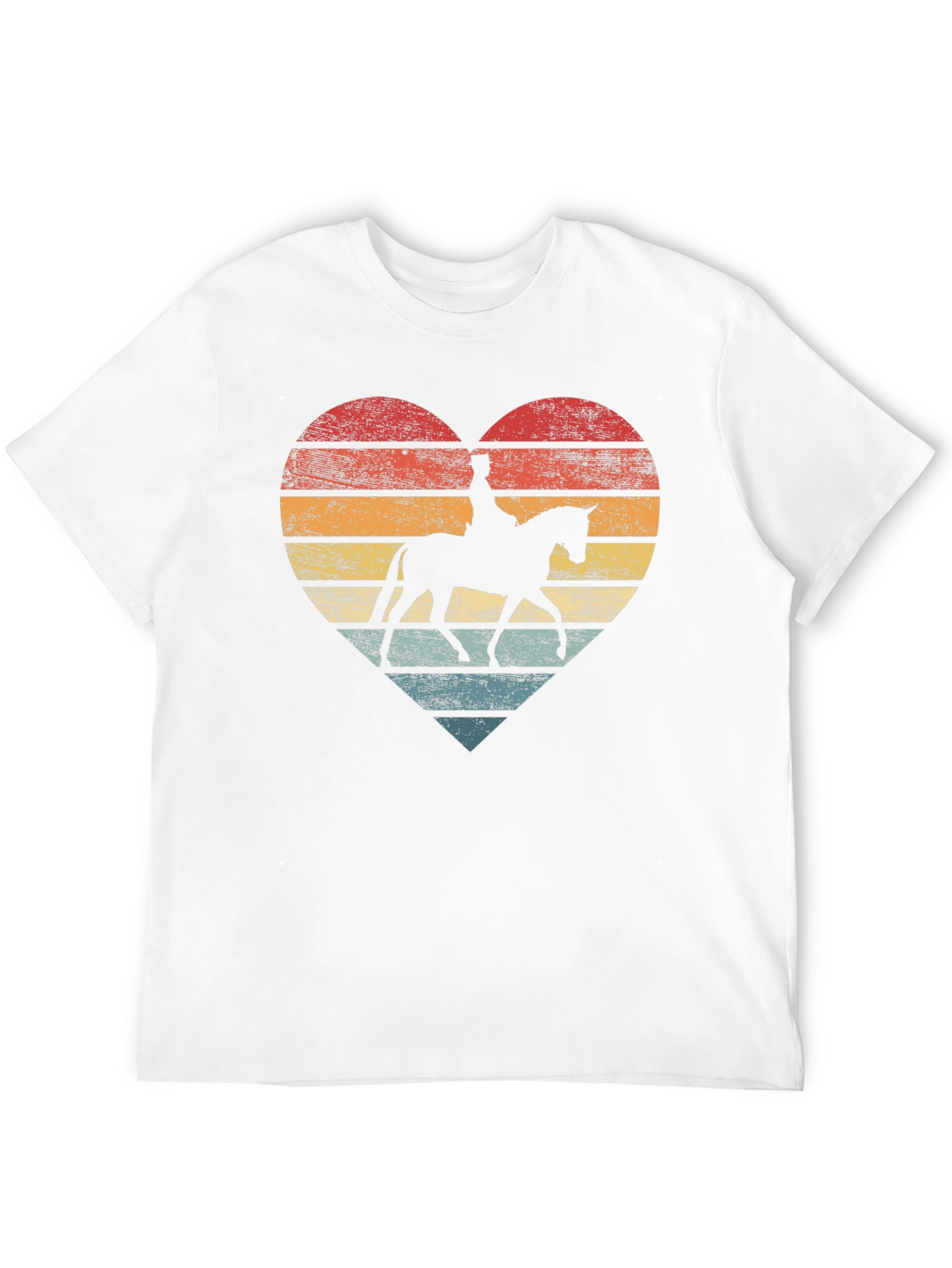 Vintage Horse Heart T-Shirt - Equestrian Lover Tee - 12