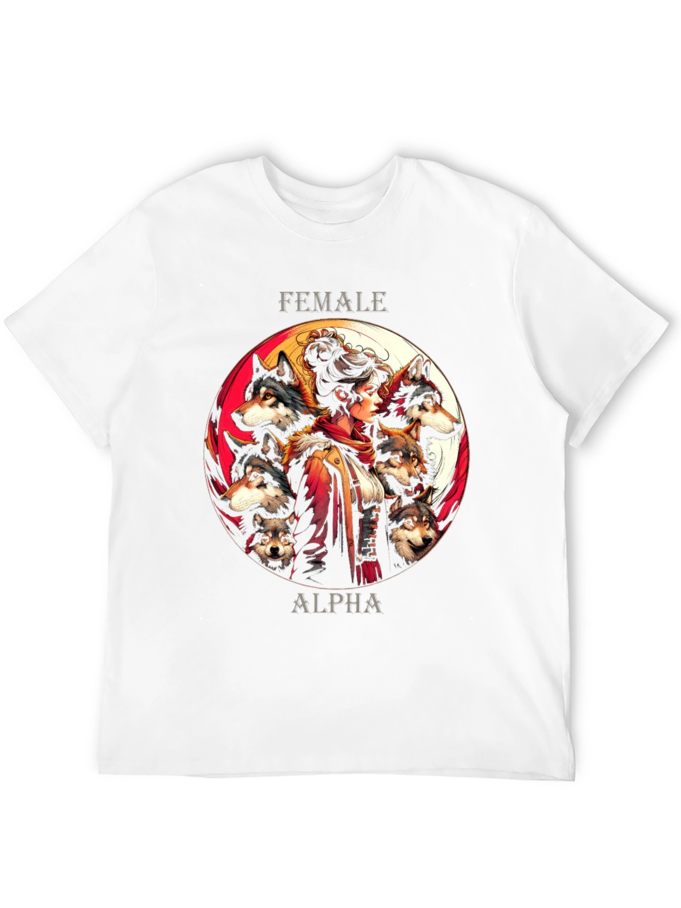 Black Female Alpha Wolf Pack T-Shirt - Graphic Tee view 12