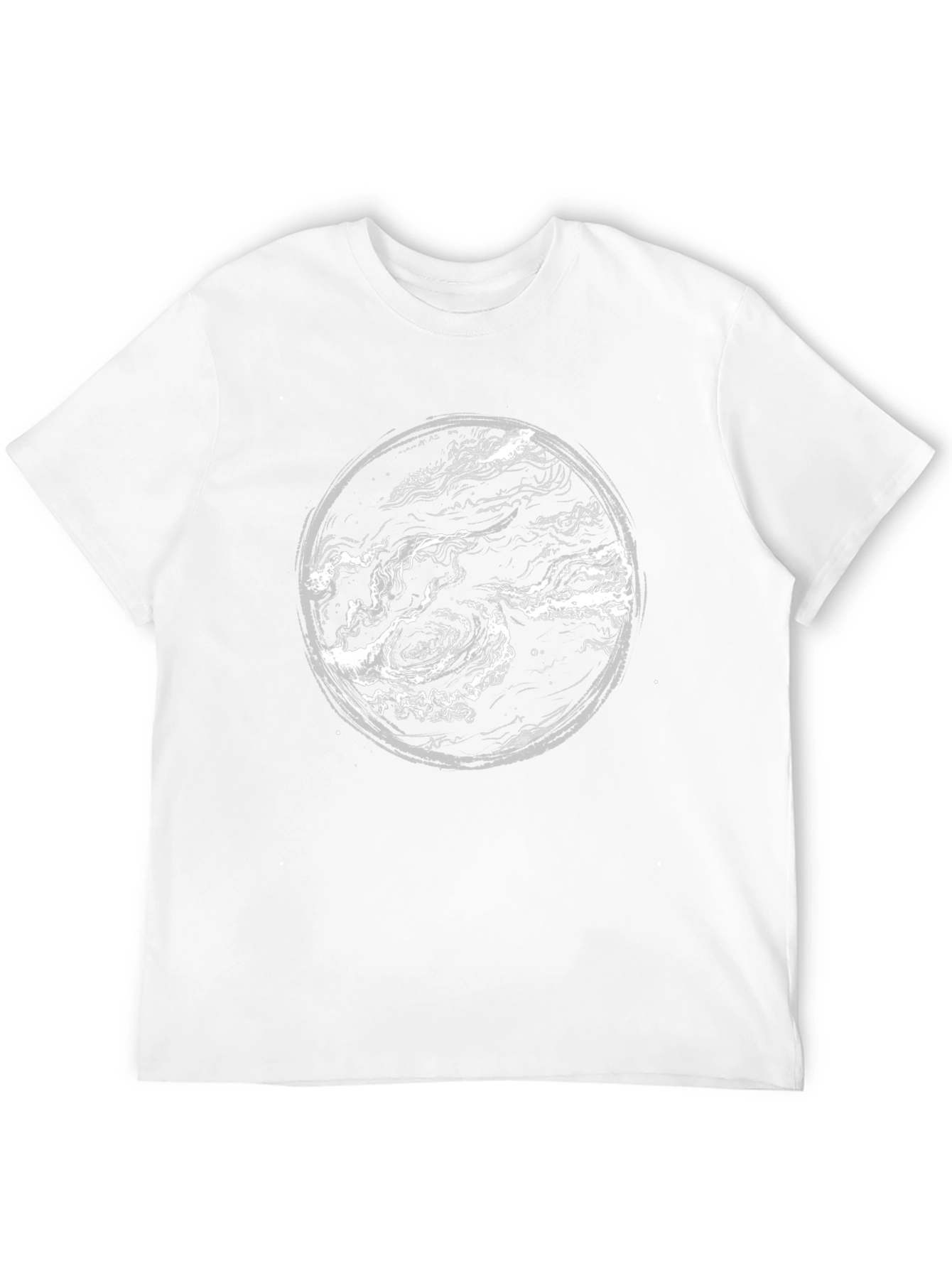 Black Abstract Swirl Graphic Print Black T-Shirt view 12