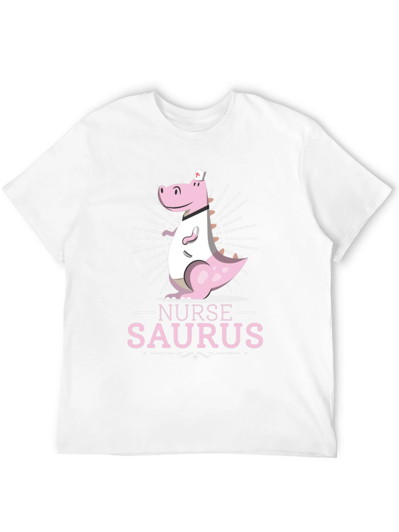Black Nurse-Saurus T-Shirt - Dinosaur Nurse Apparel view 12