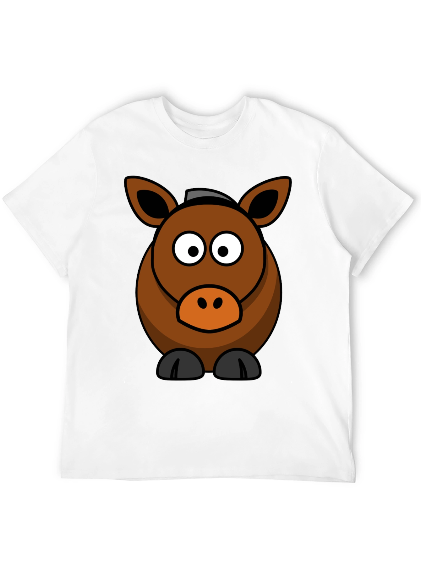Black Cartoon Horse Graphic Tee view 12