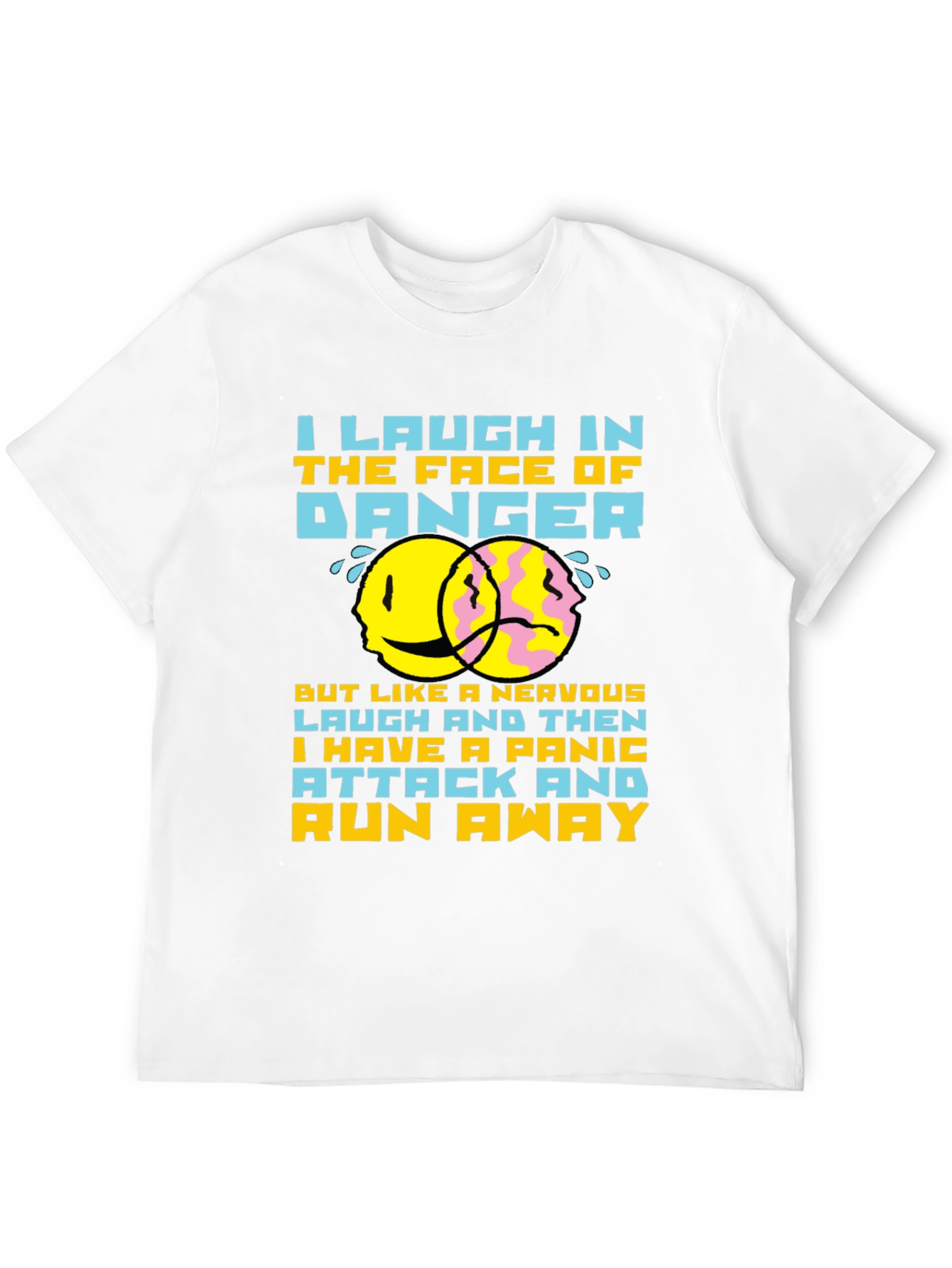 Black Humorous "Laugh In The Face of Danger" Graphic T-Shirt view 12