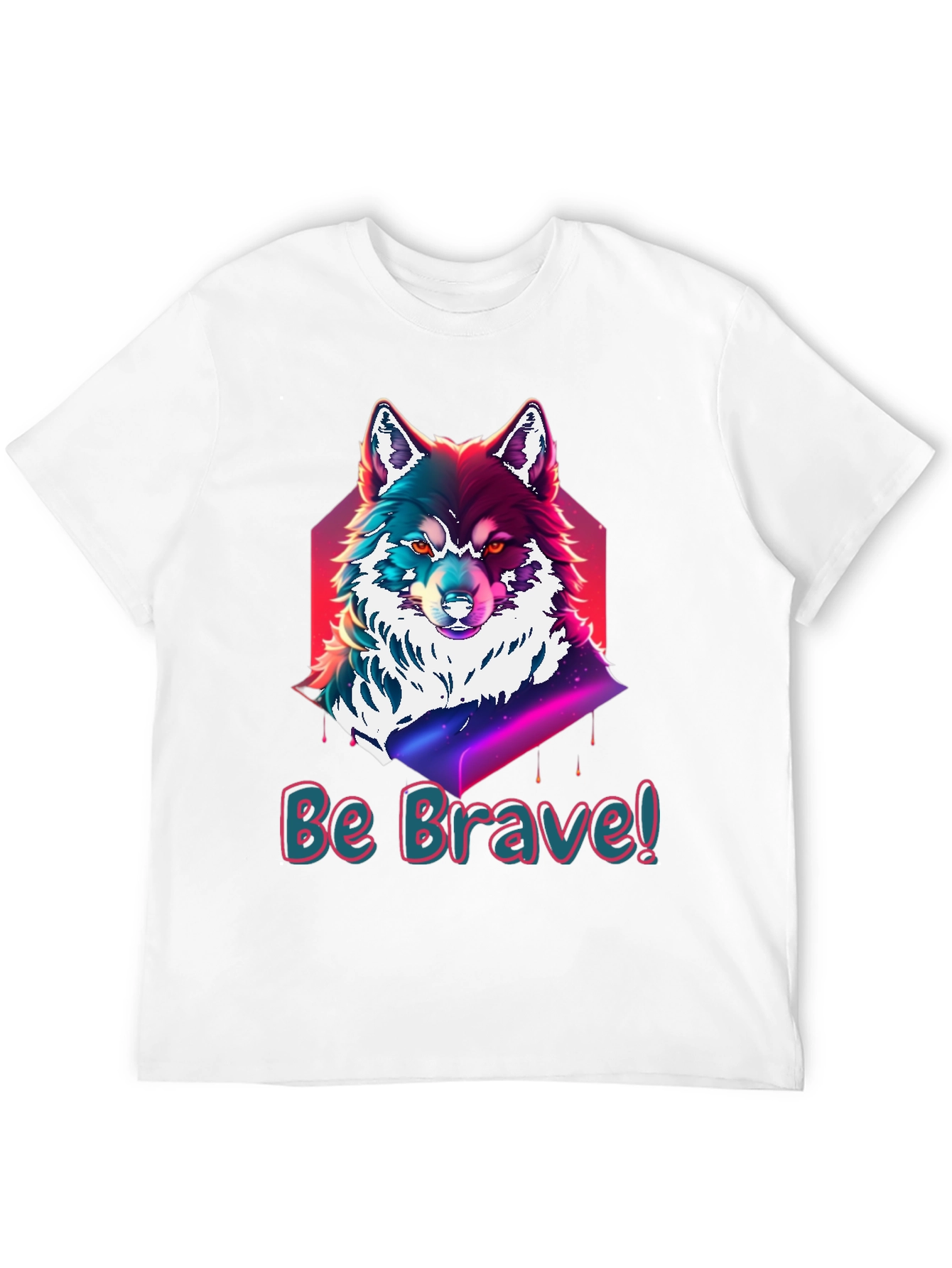 Black Be Brave Wolf Graphic Tee - Soft Cotton Comfort view 12