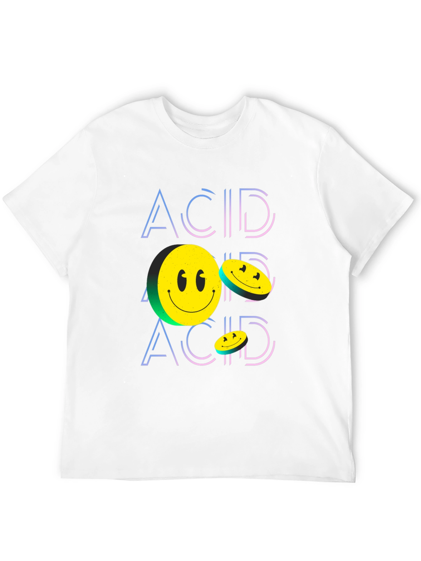 Black Acid Smiley Face Black Graphic Tee view 12