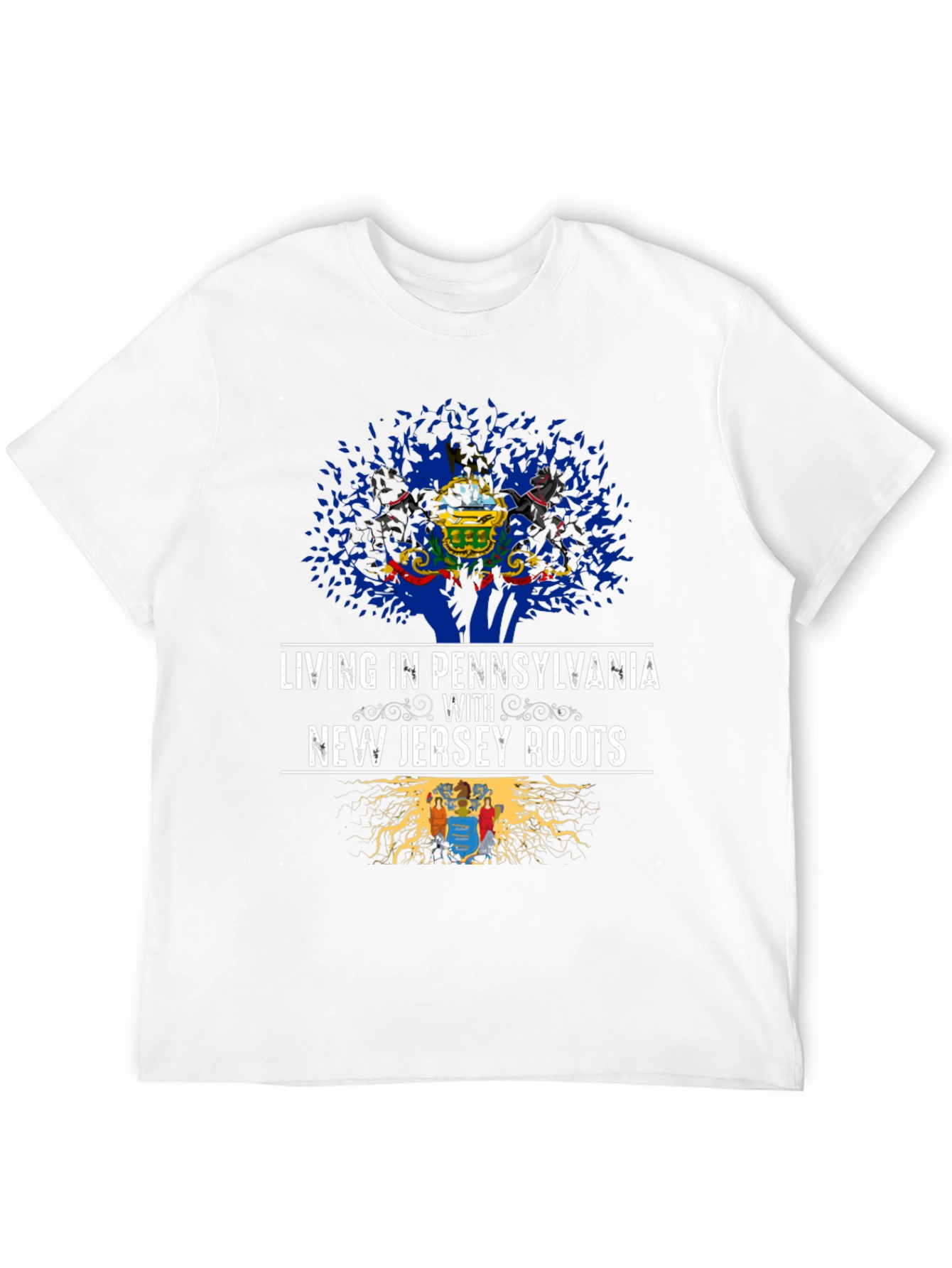 Black Pennsylvania & New Jersey Roots Graphic T-Shirt view 12