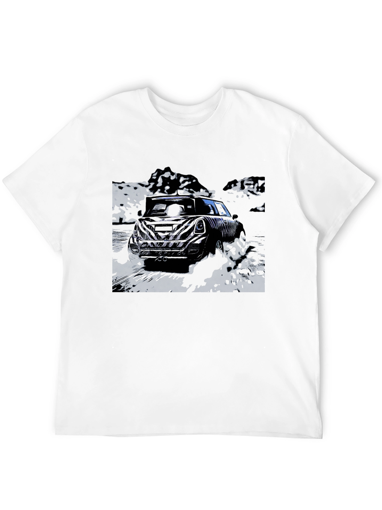Black Cool Black Car Graphic Tee view 12