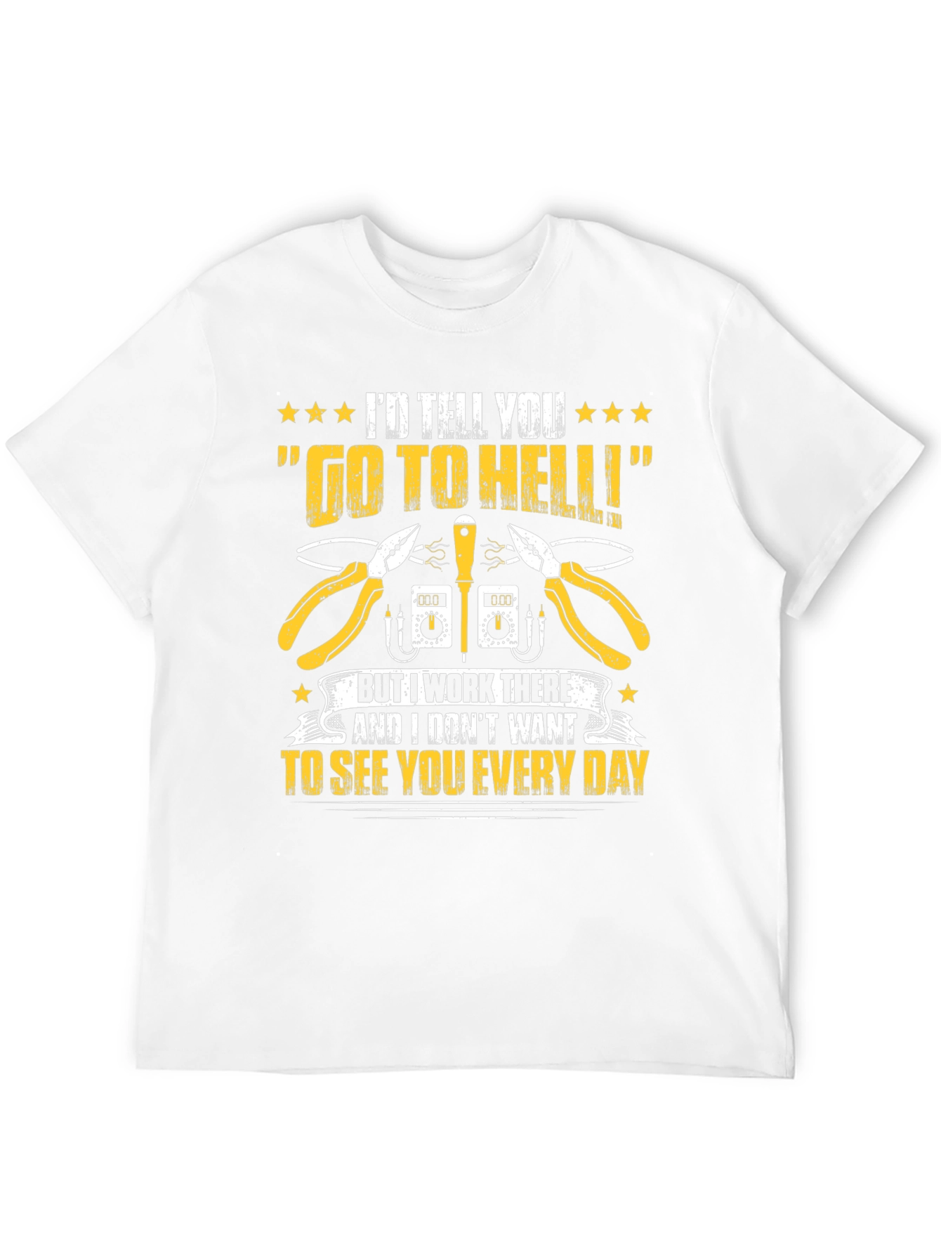 Black Electrician Humor T-Shirt - Go To Hell view 12