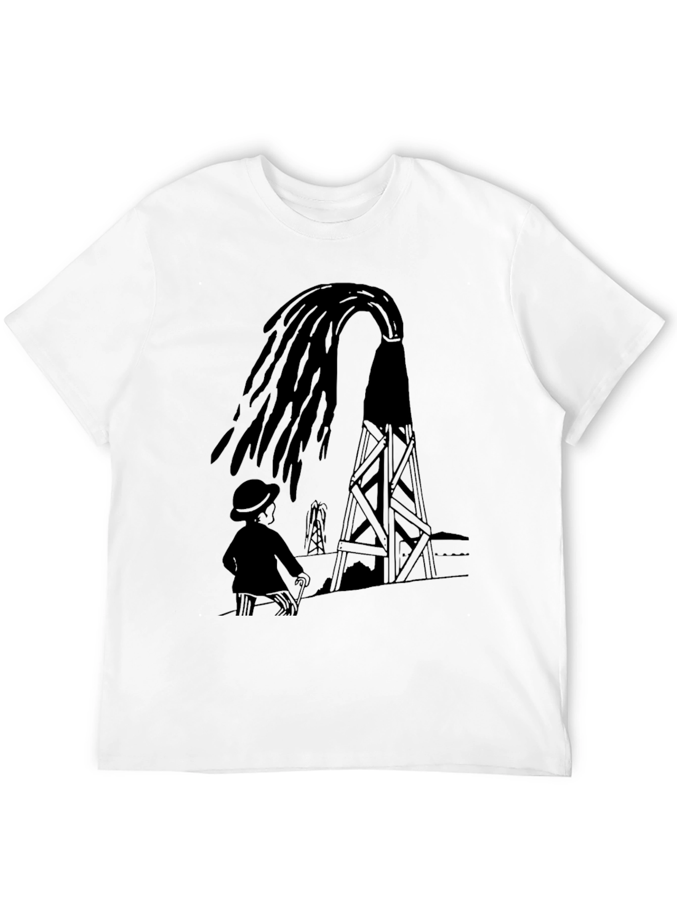 Black Oil Derrick Graphic Tee - Black view 12